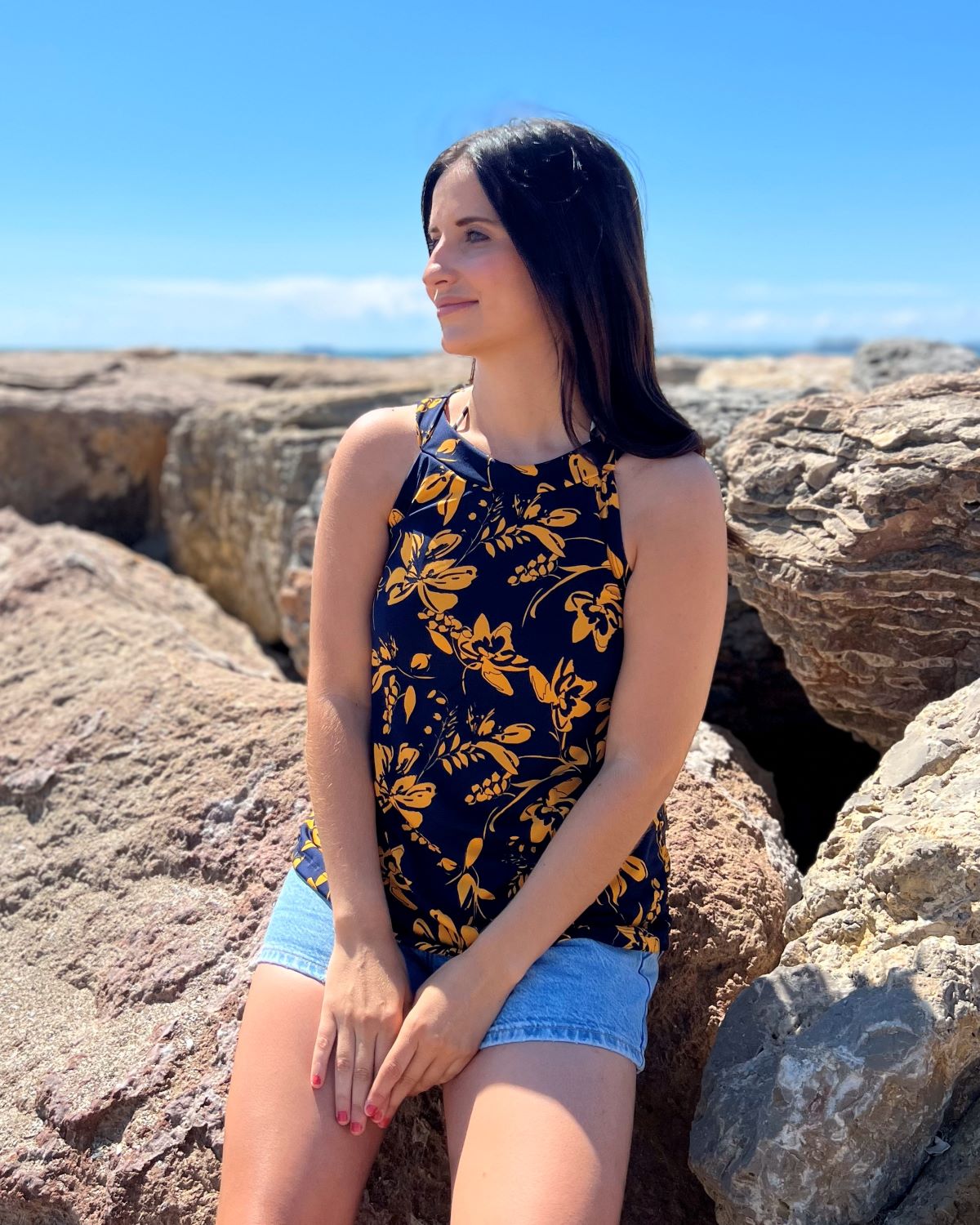 Long Navy Packable Dress