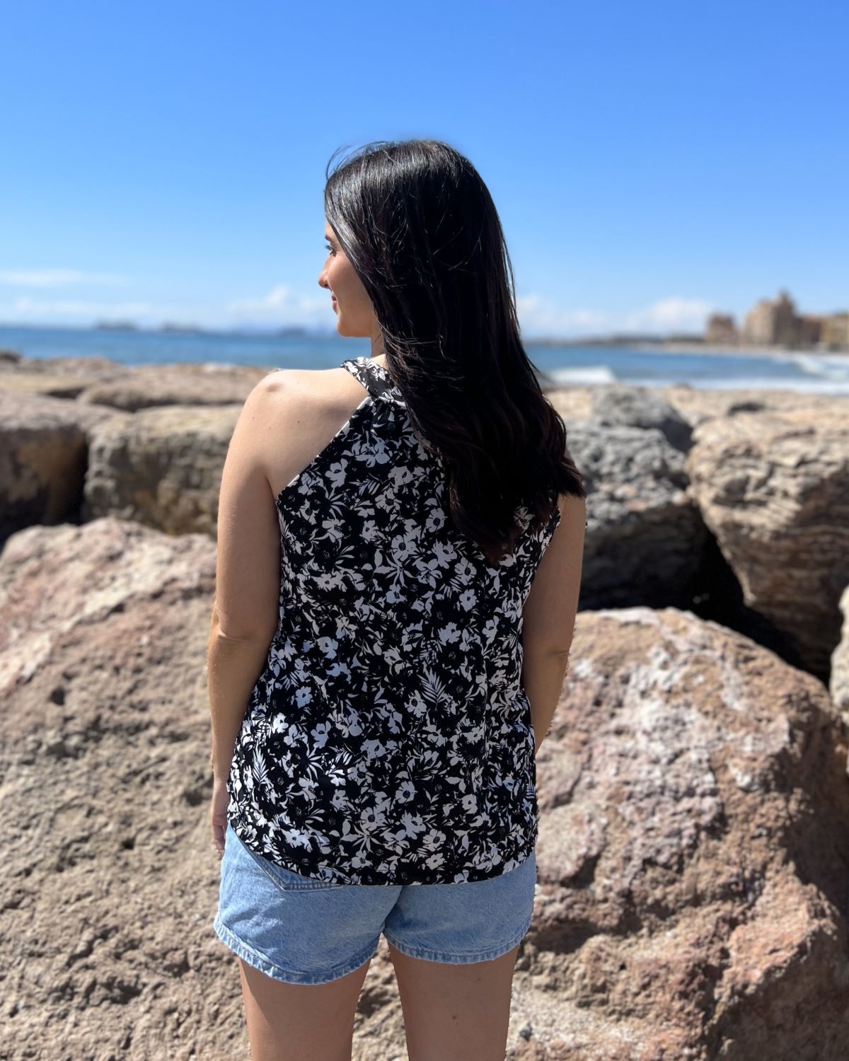 Long Navy Packable T-shirt