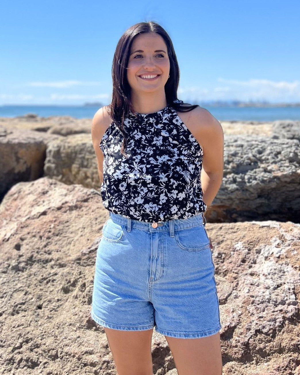 Long Navy Packable T-shirt