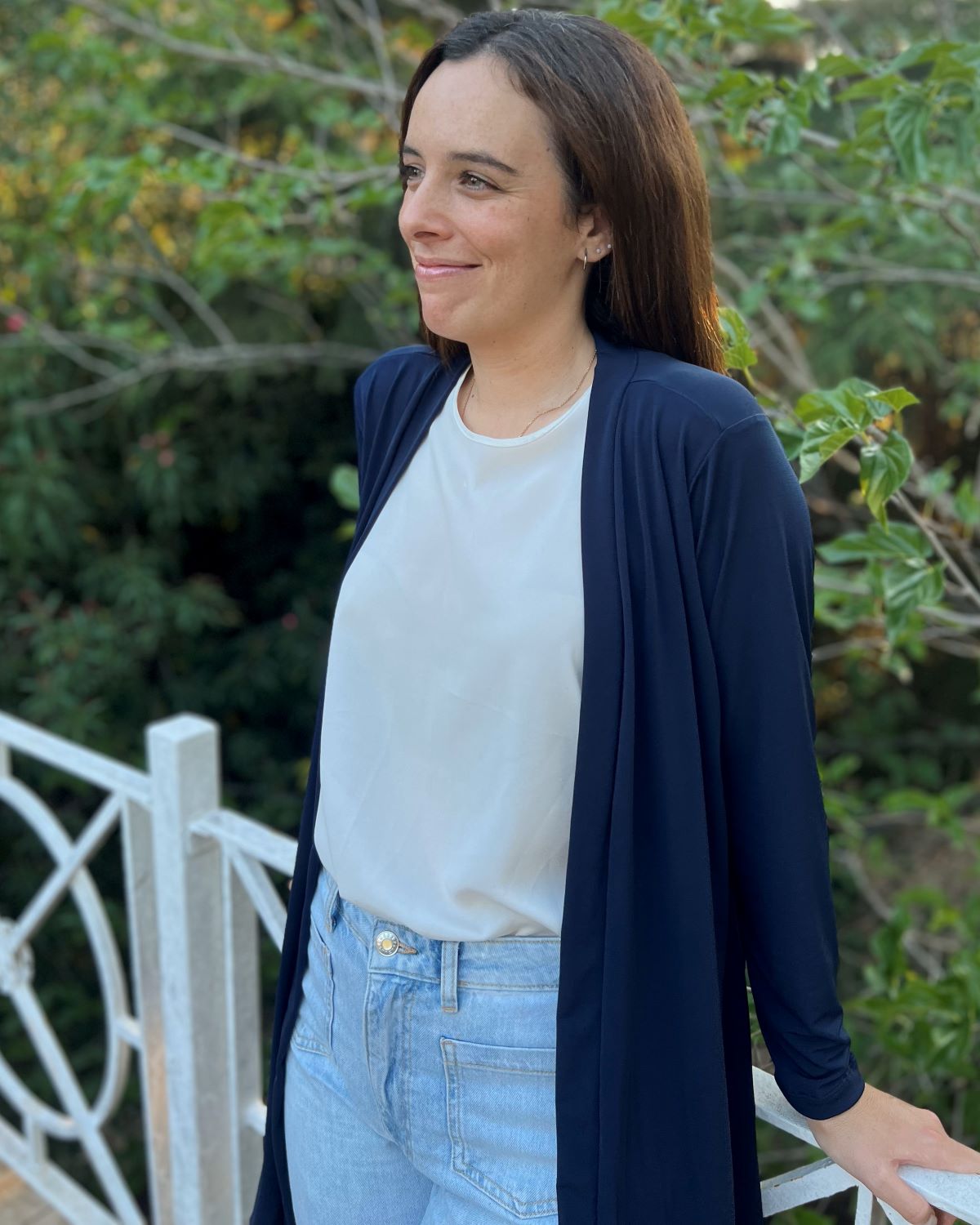 Packable long black jacket