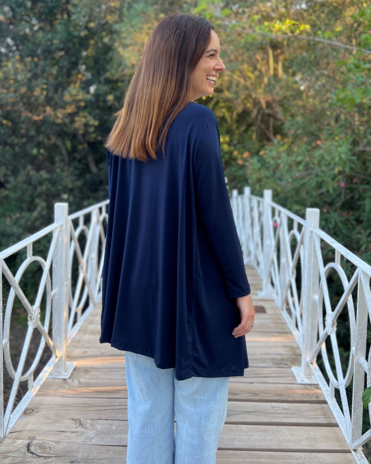 Packable long black jacket