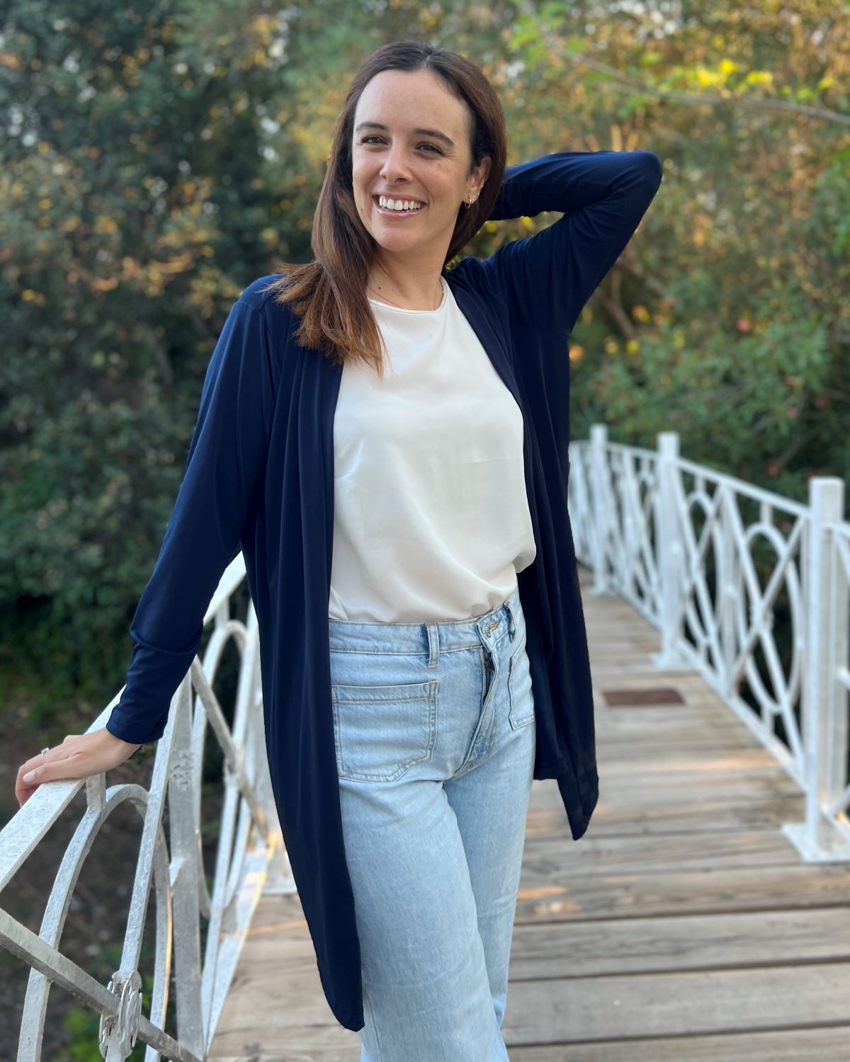 Packable long black jacket