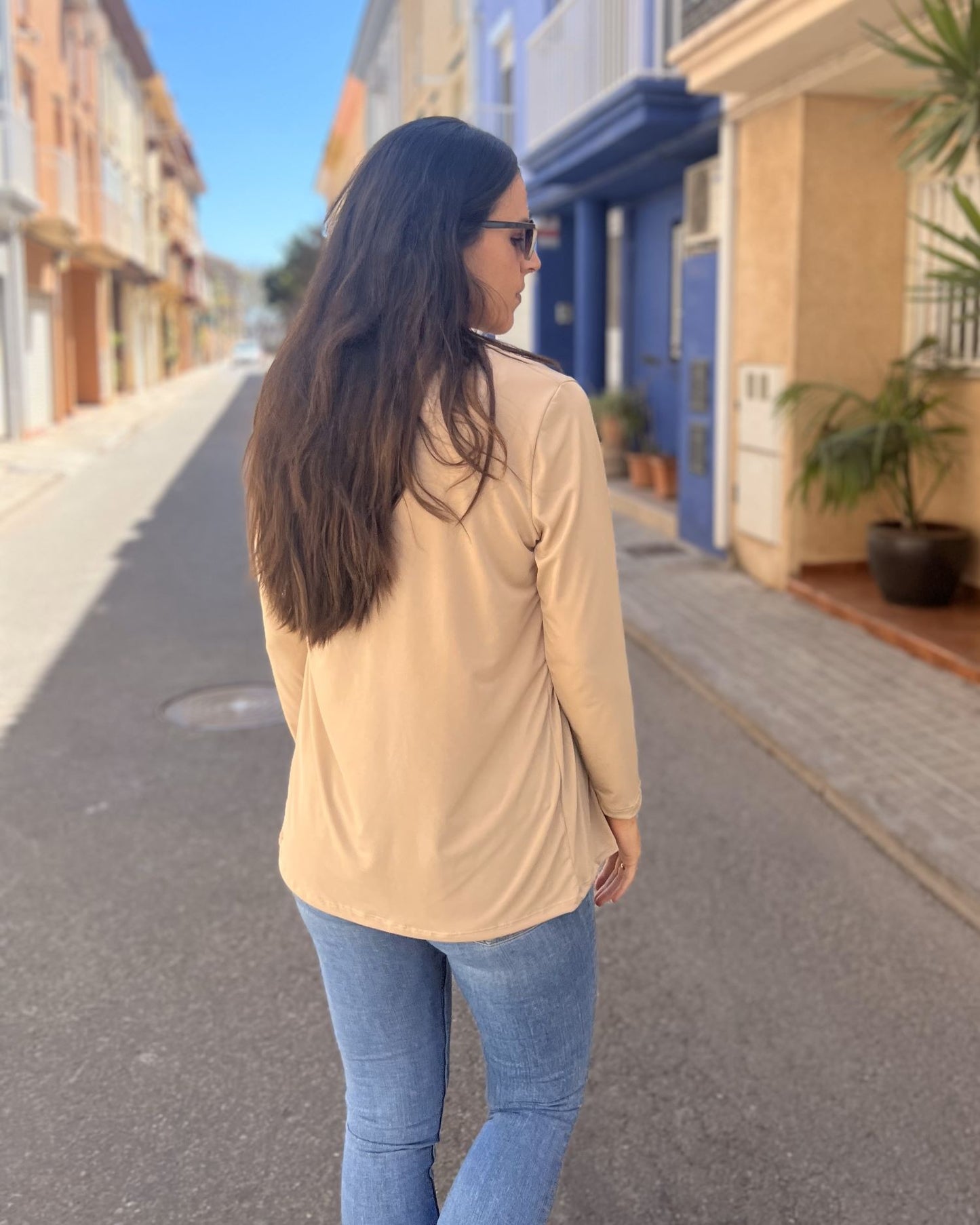 foldable navy cardigan