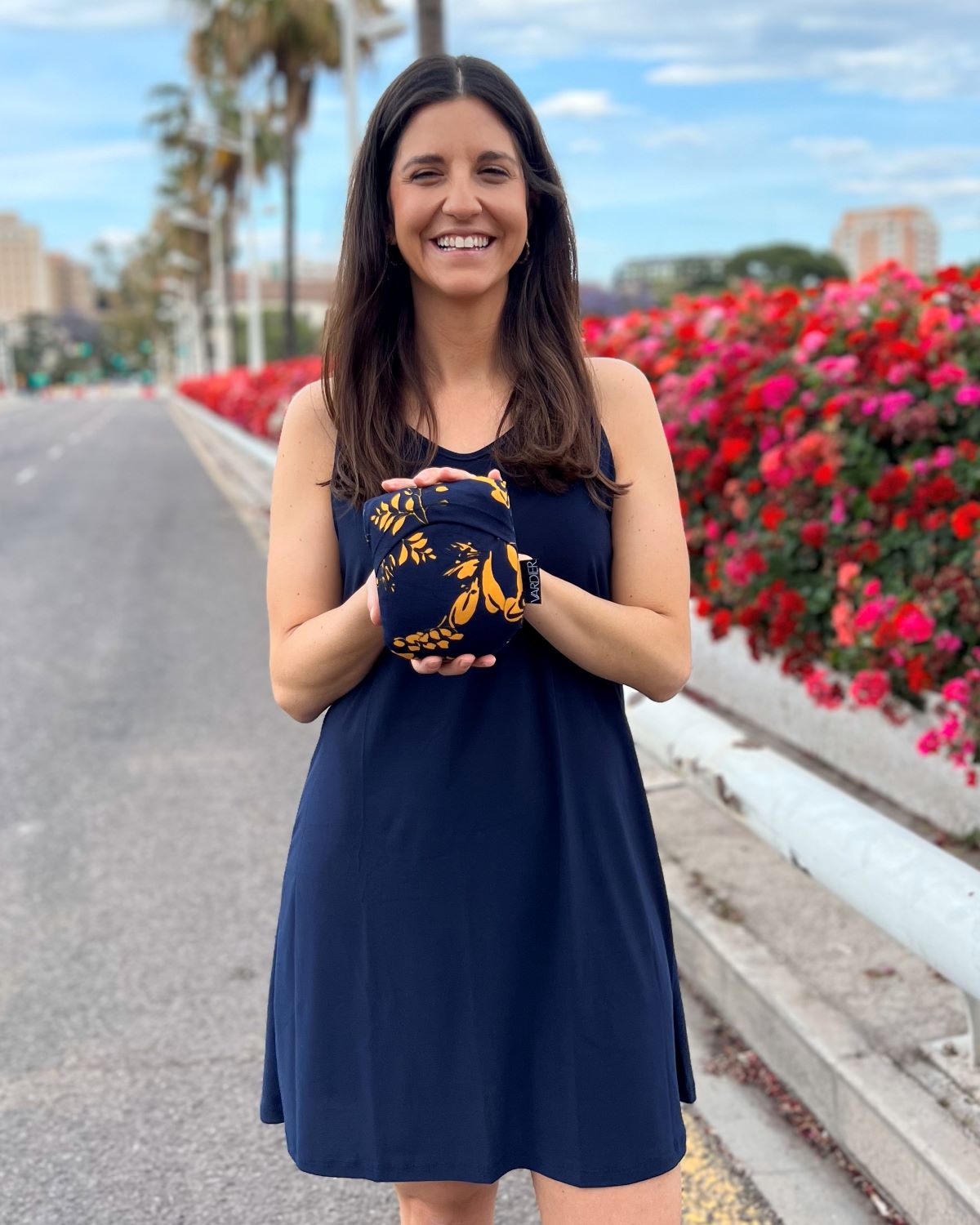 Camiseta + Cárdigan largo marino floral