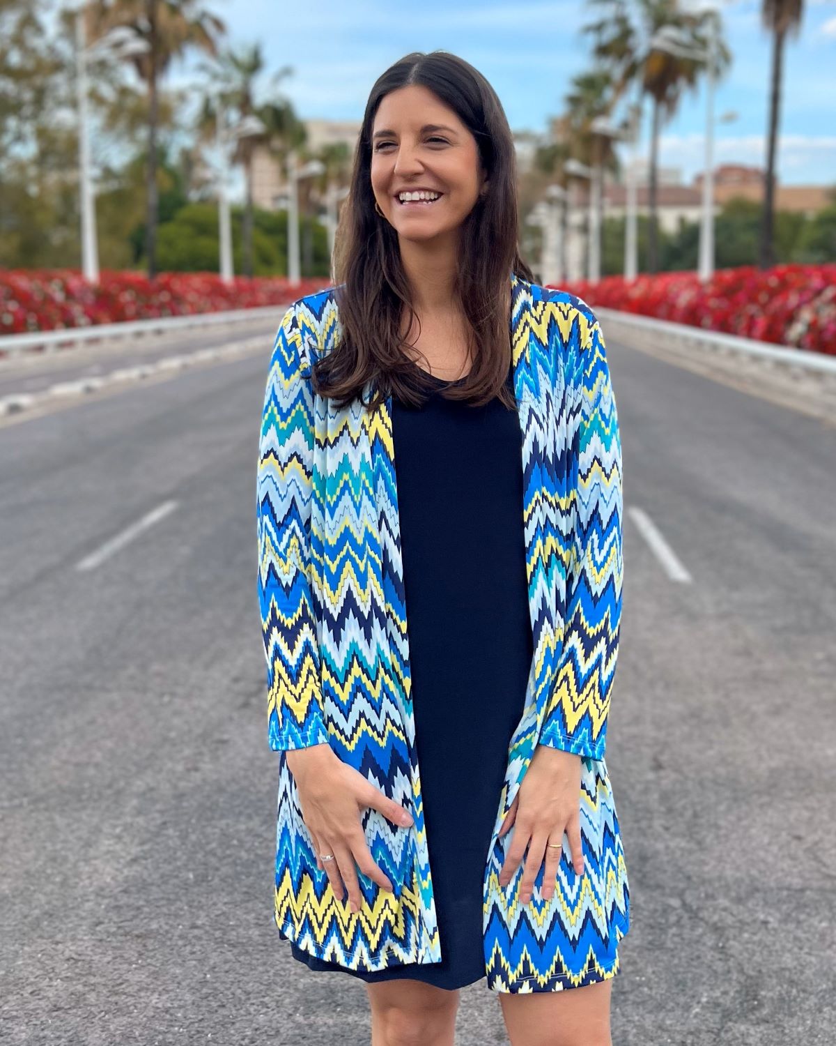 Cardigan longo dobrável com estampa speckle