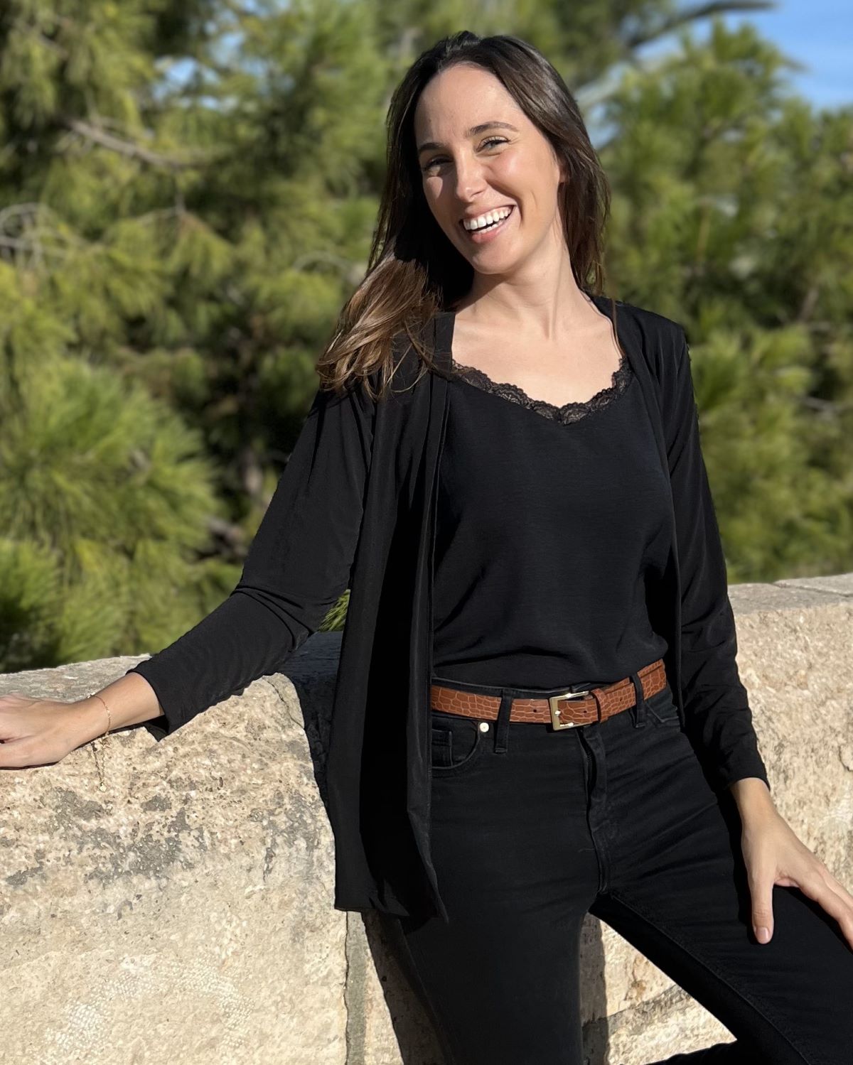 Black fold over cardigan