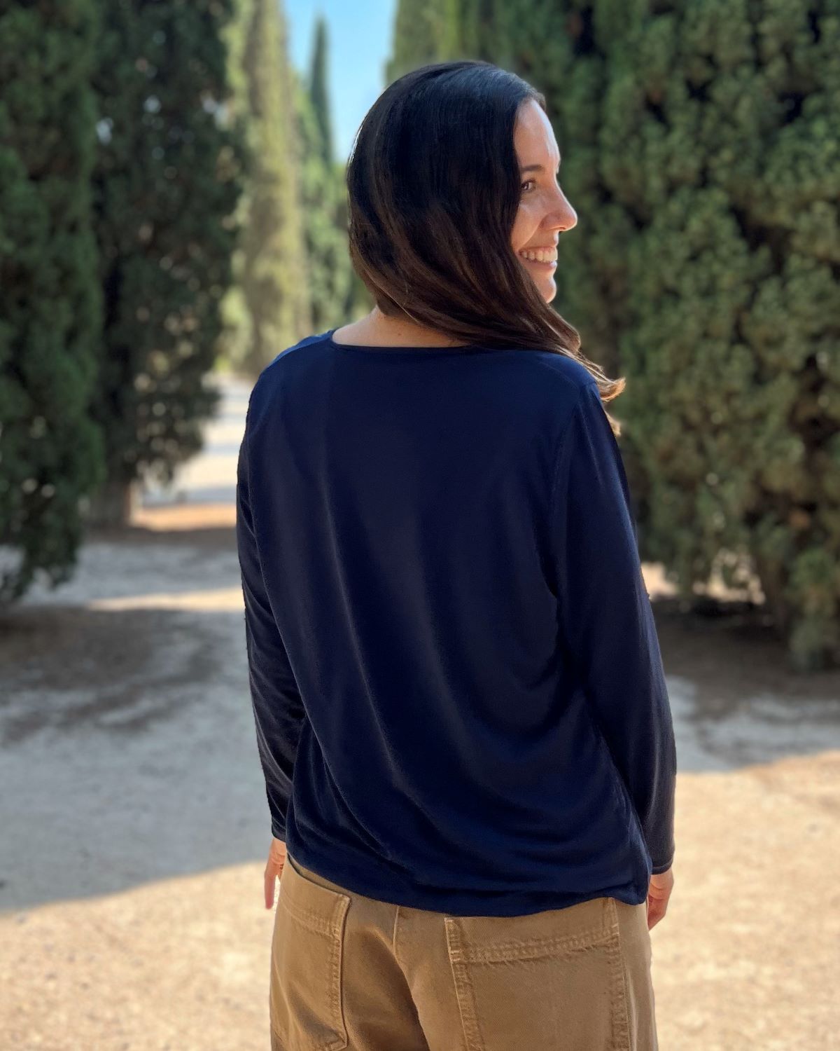 Packable navy jacket