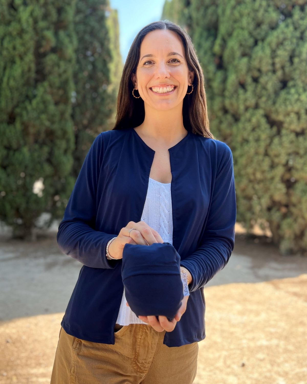 Packable navy jacket