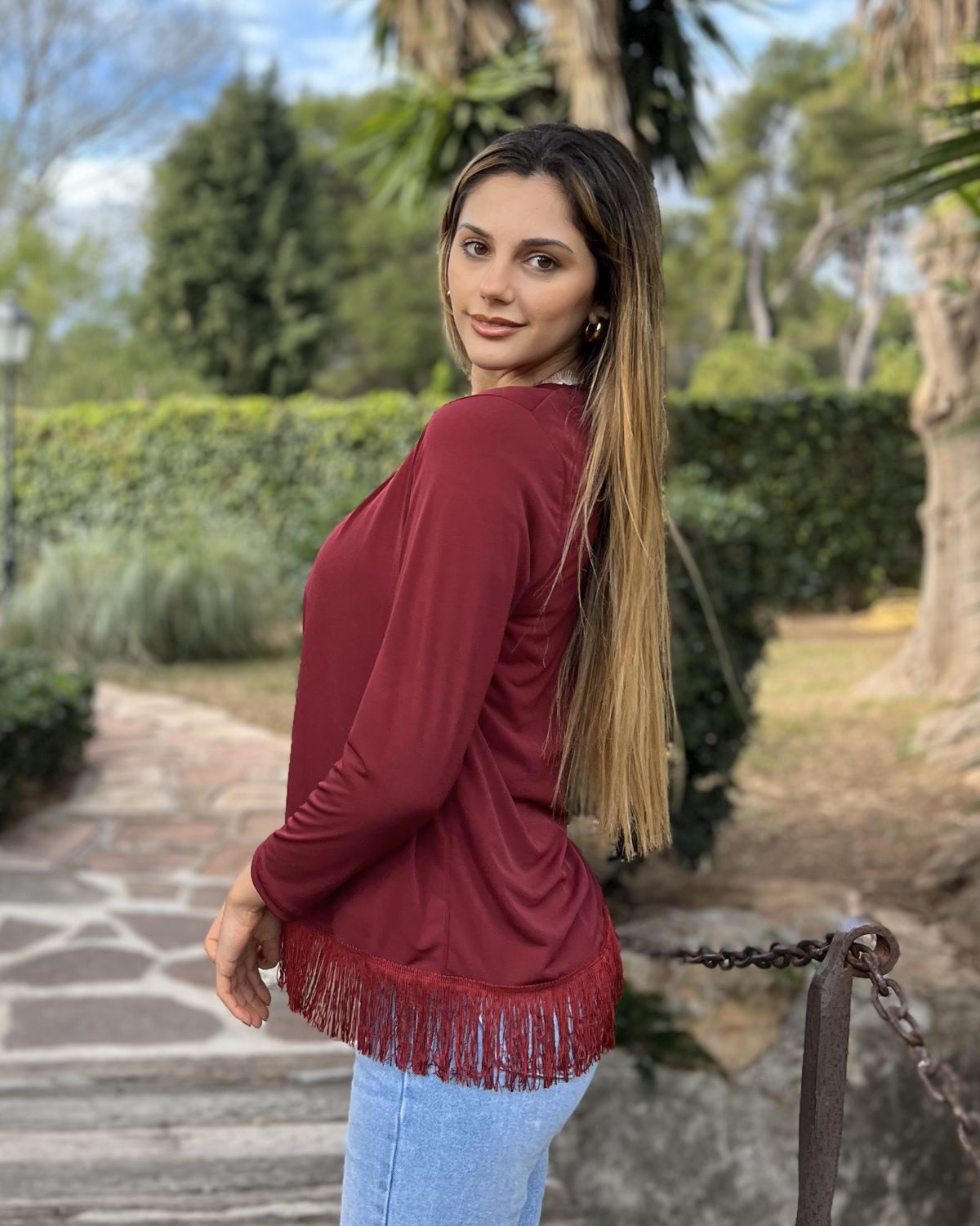Foldable wine fringe jacket