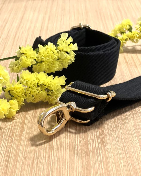 Bolso negro plegable + Correa étnica