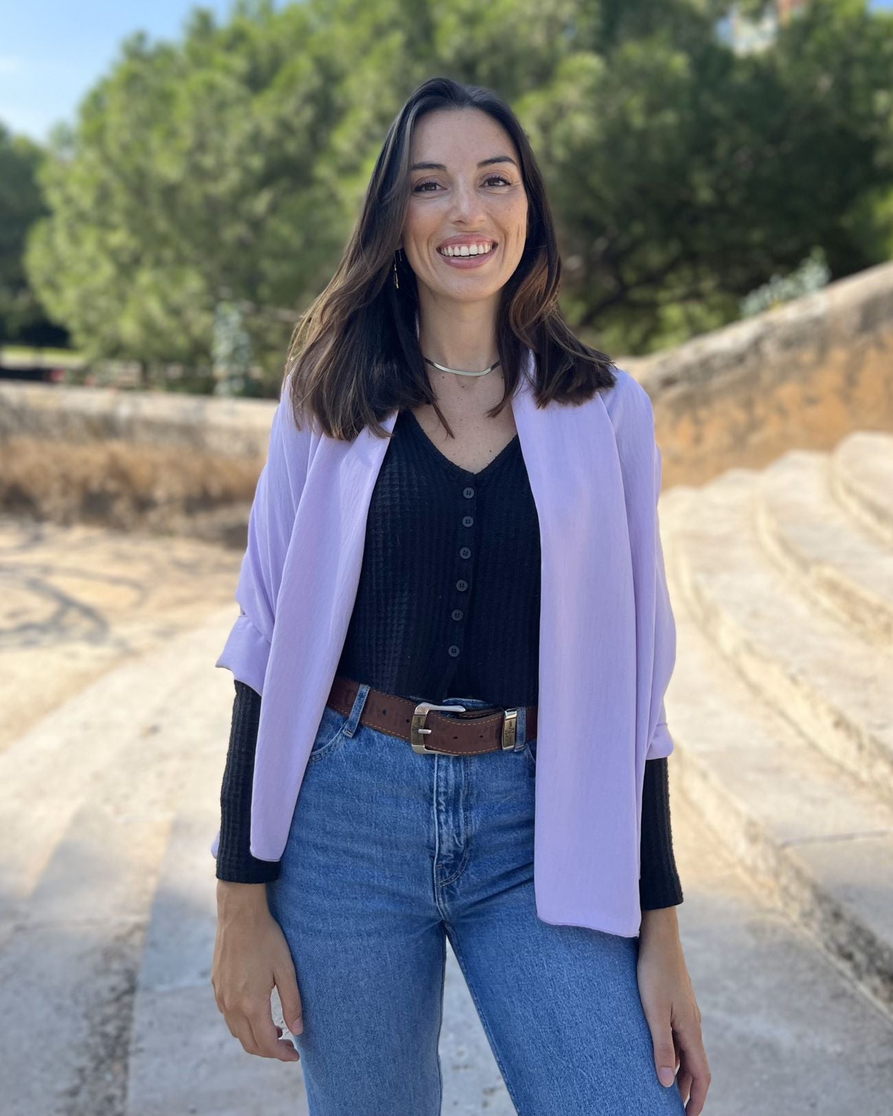 Foldable lilac scarf