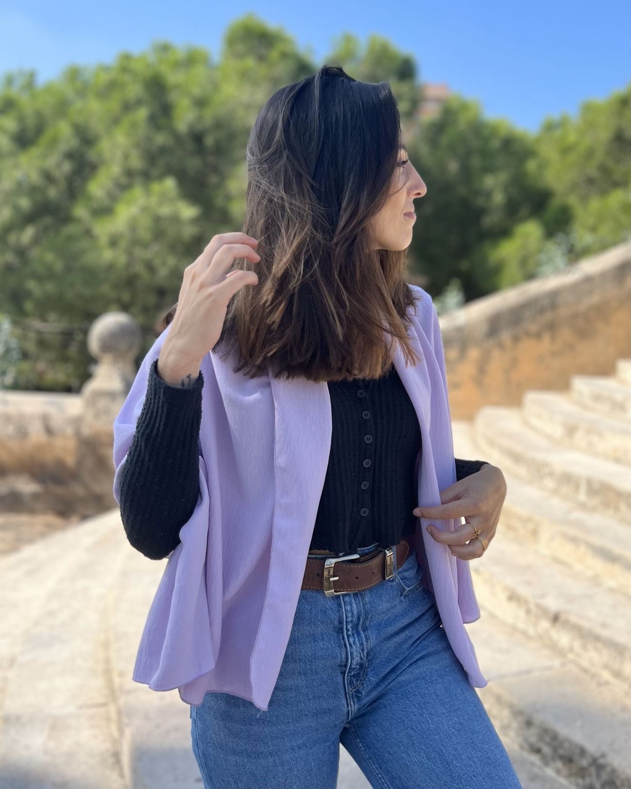 Foldable lilac scarf