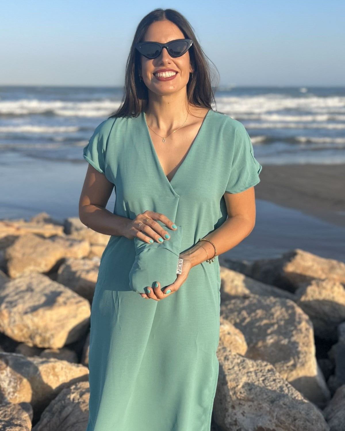 Black Foldover Maxi Dress
