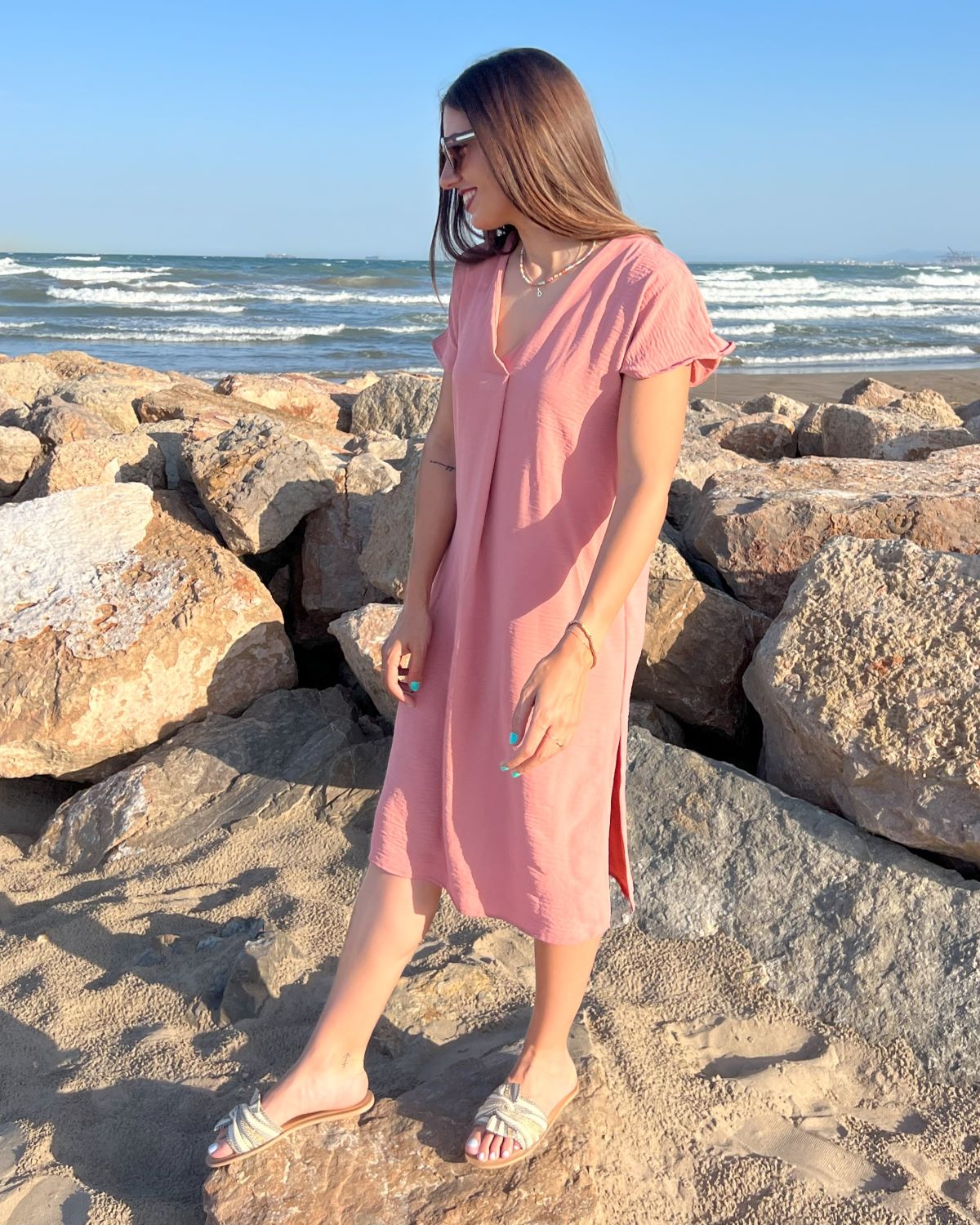 Black Foldover Maxi Dress