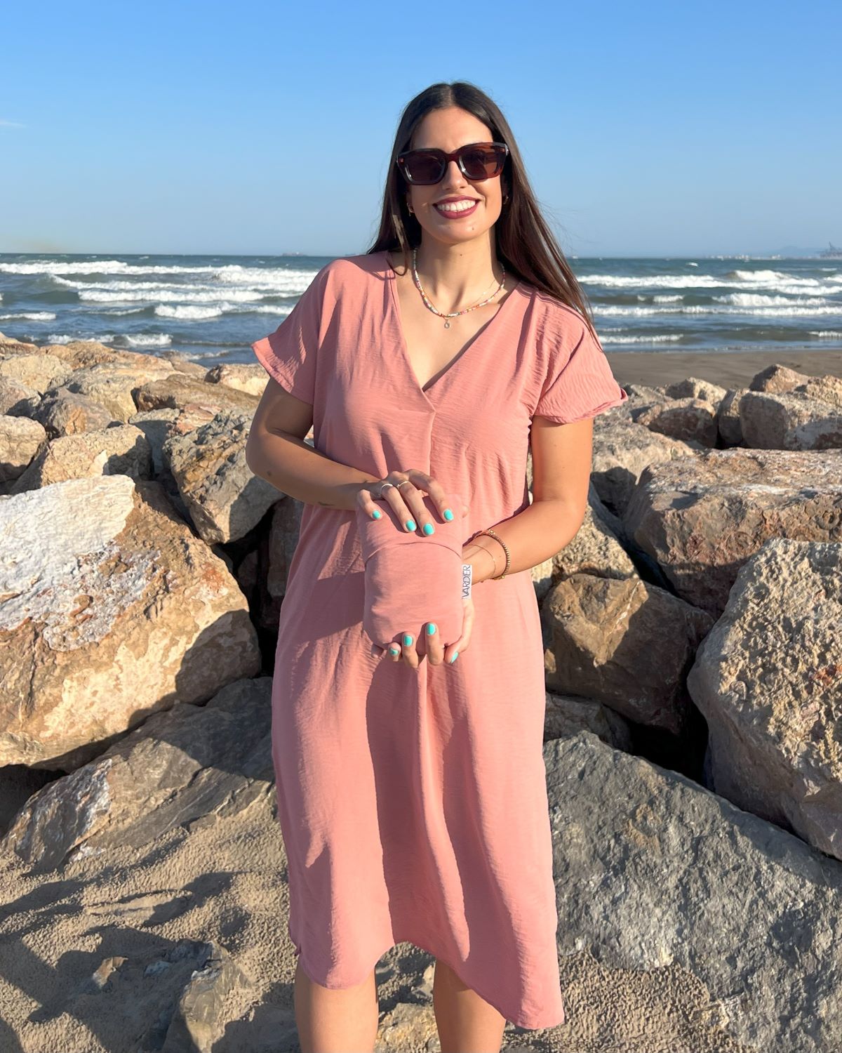 Black Foldover Maxi Dress