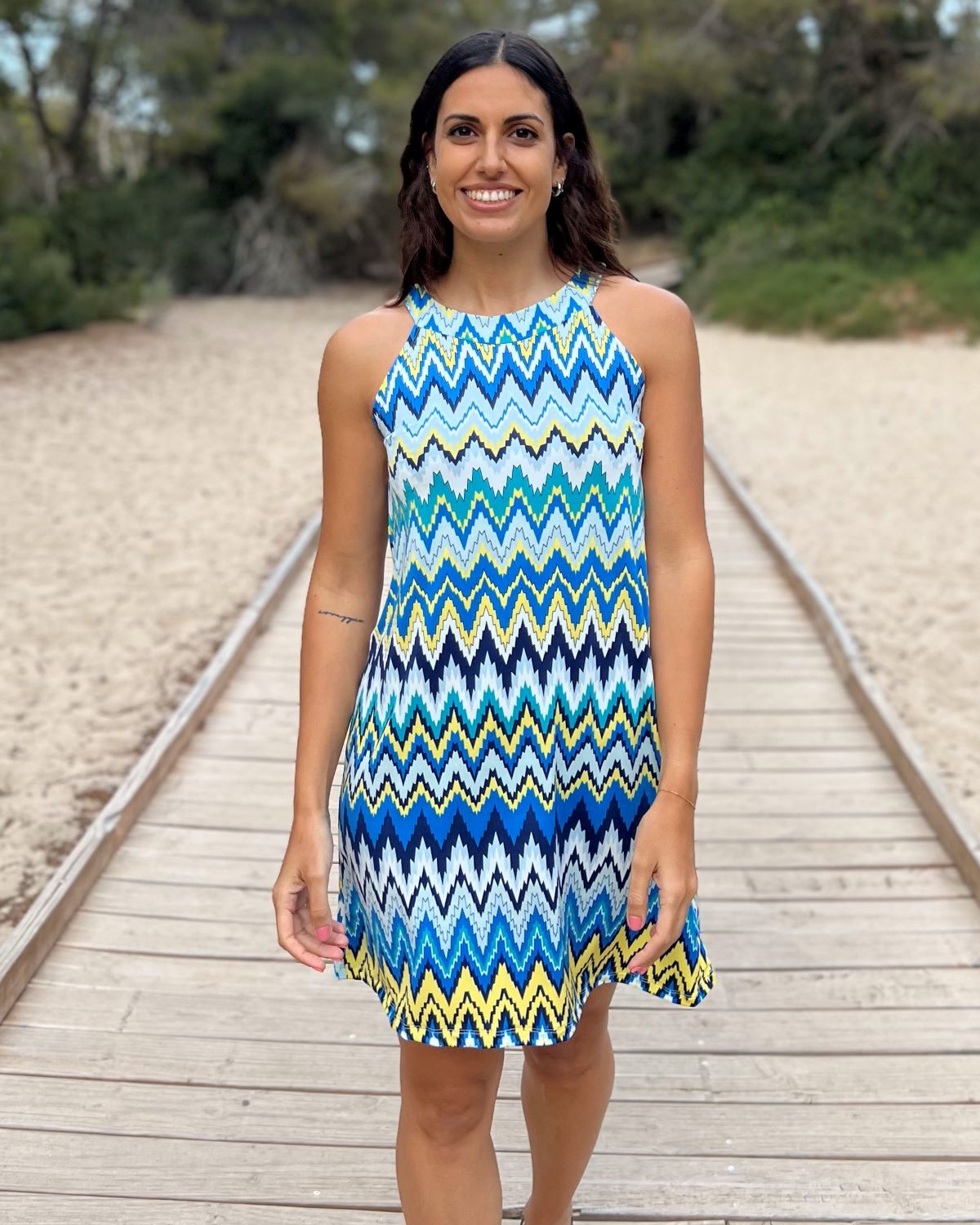 Foldable Navy Short Dress