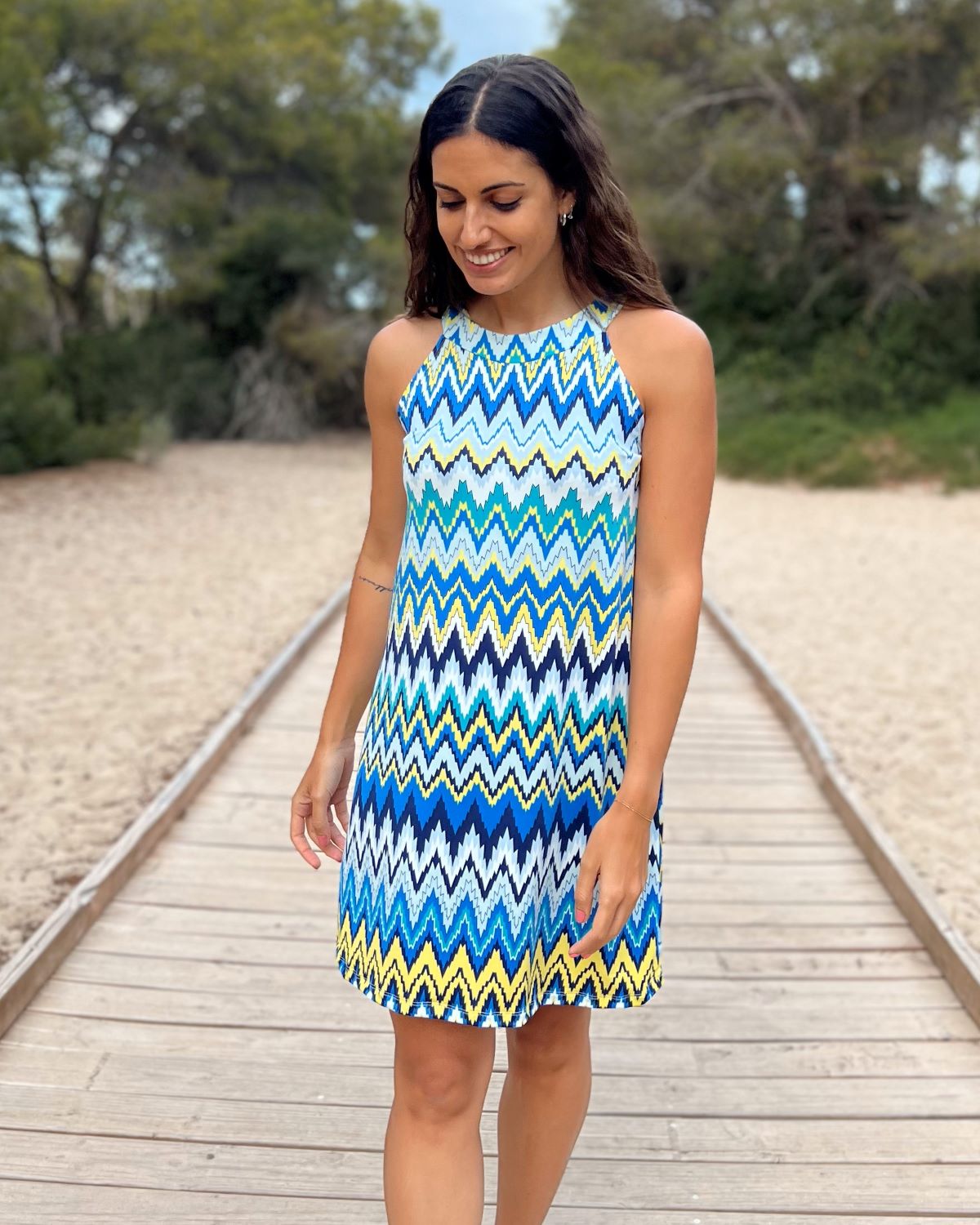 Foldable Navy Short Dress