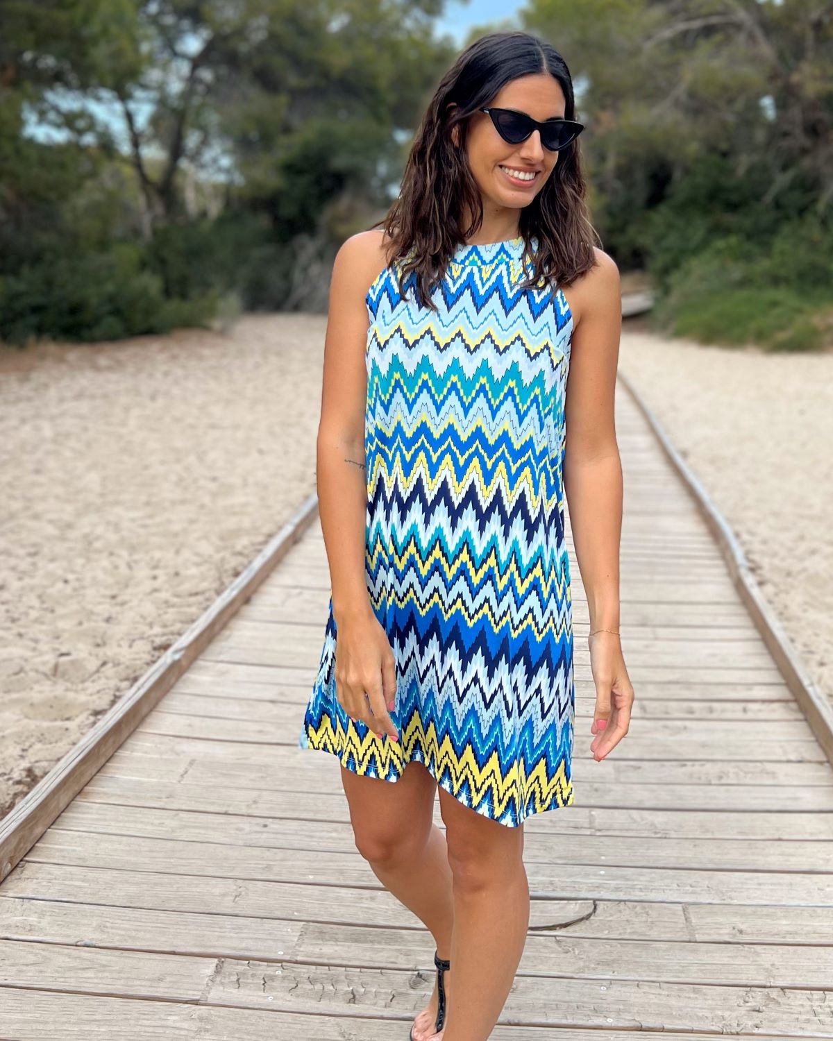 Foldable Navy Short Dress