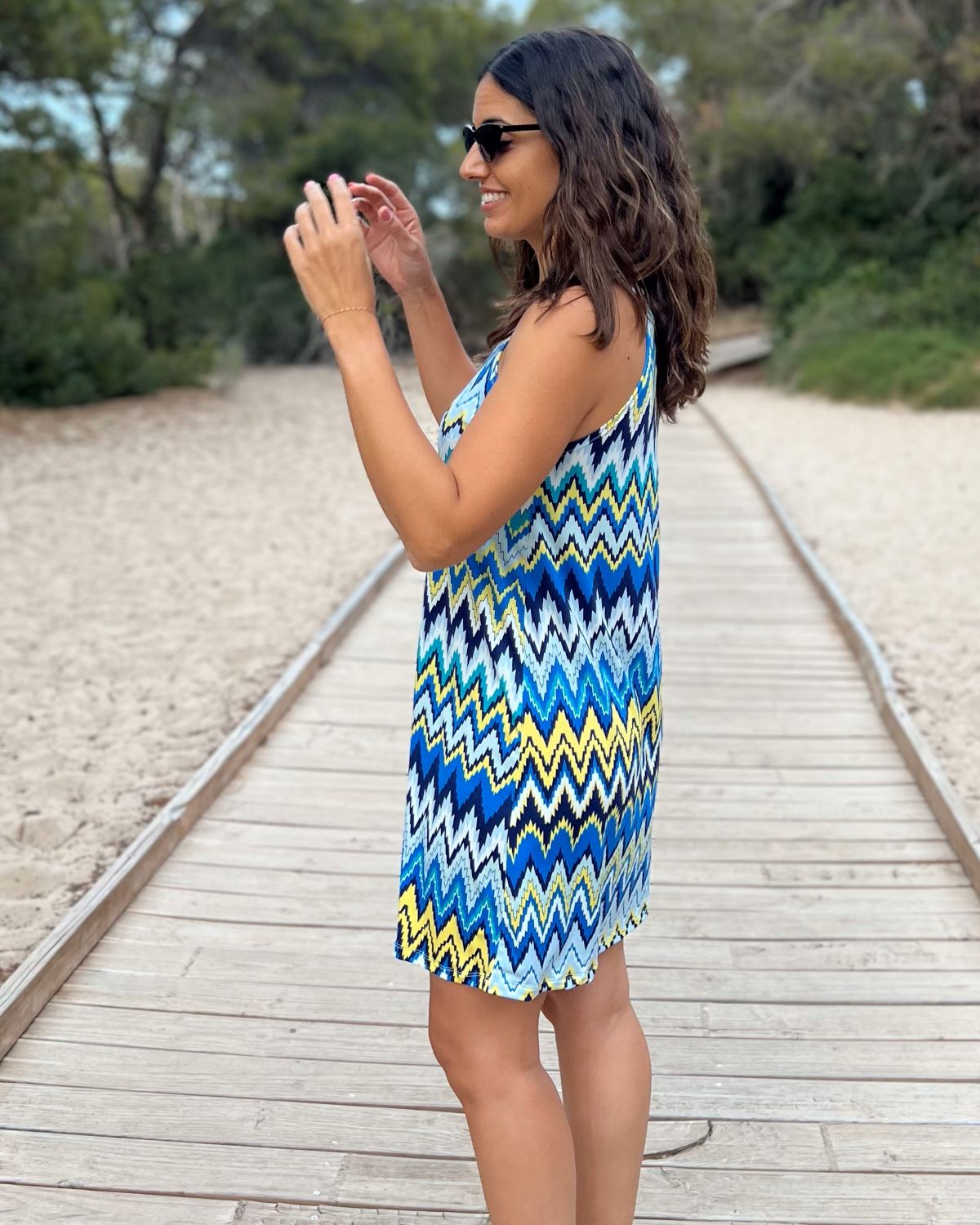 Foldable Navy Short Dress