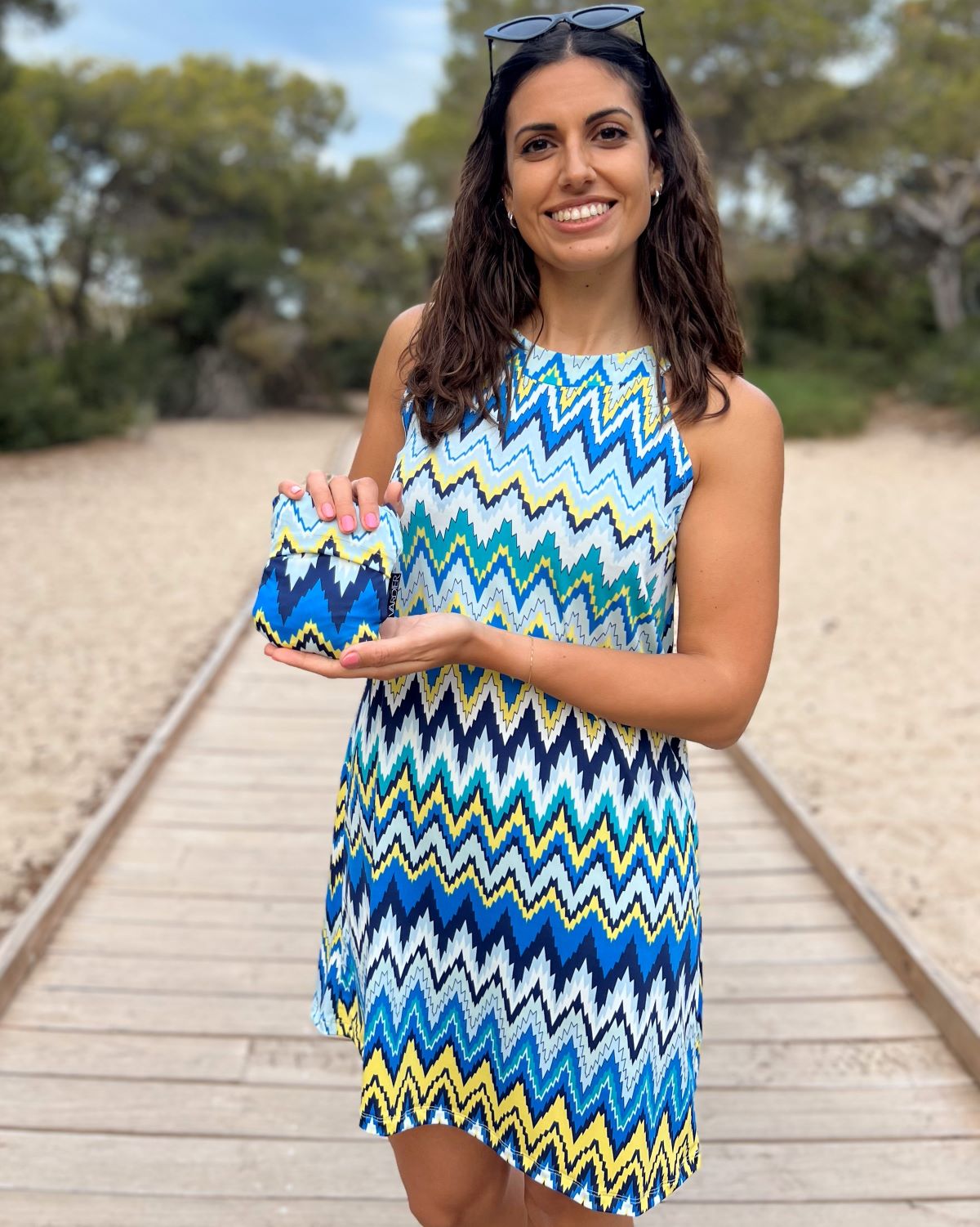 Foldable Navy Short Dress
