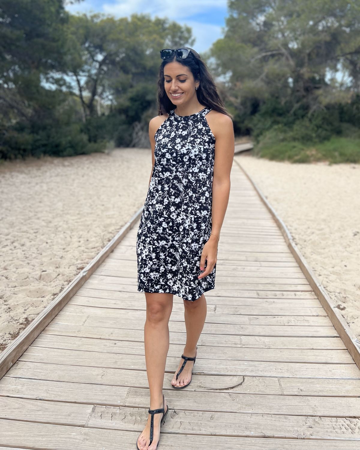 Foldable Navy Short Dress
