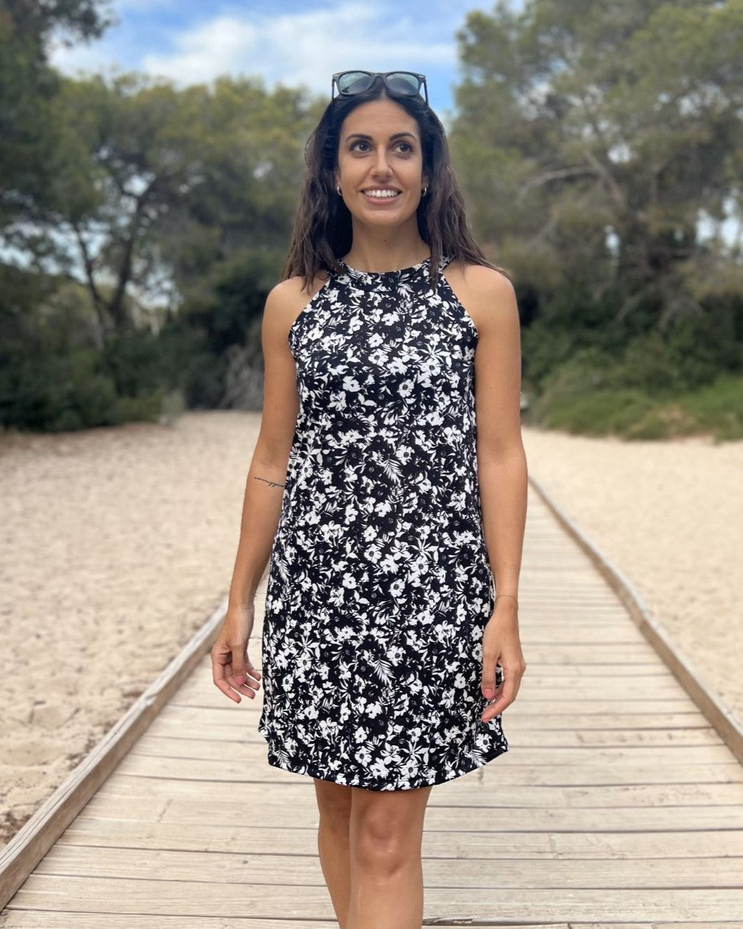 Foldable Navy Short Dress