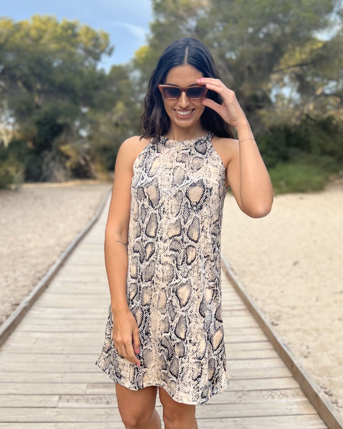 Foldable Navy Short Dress