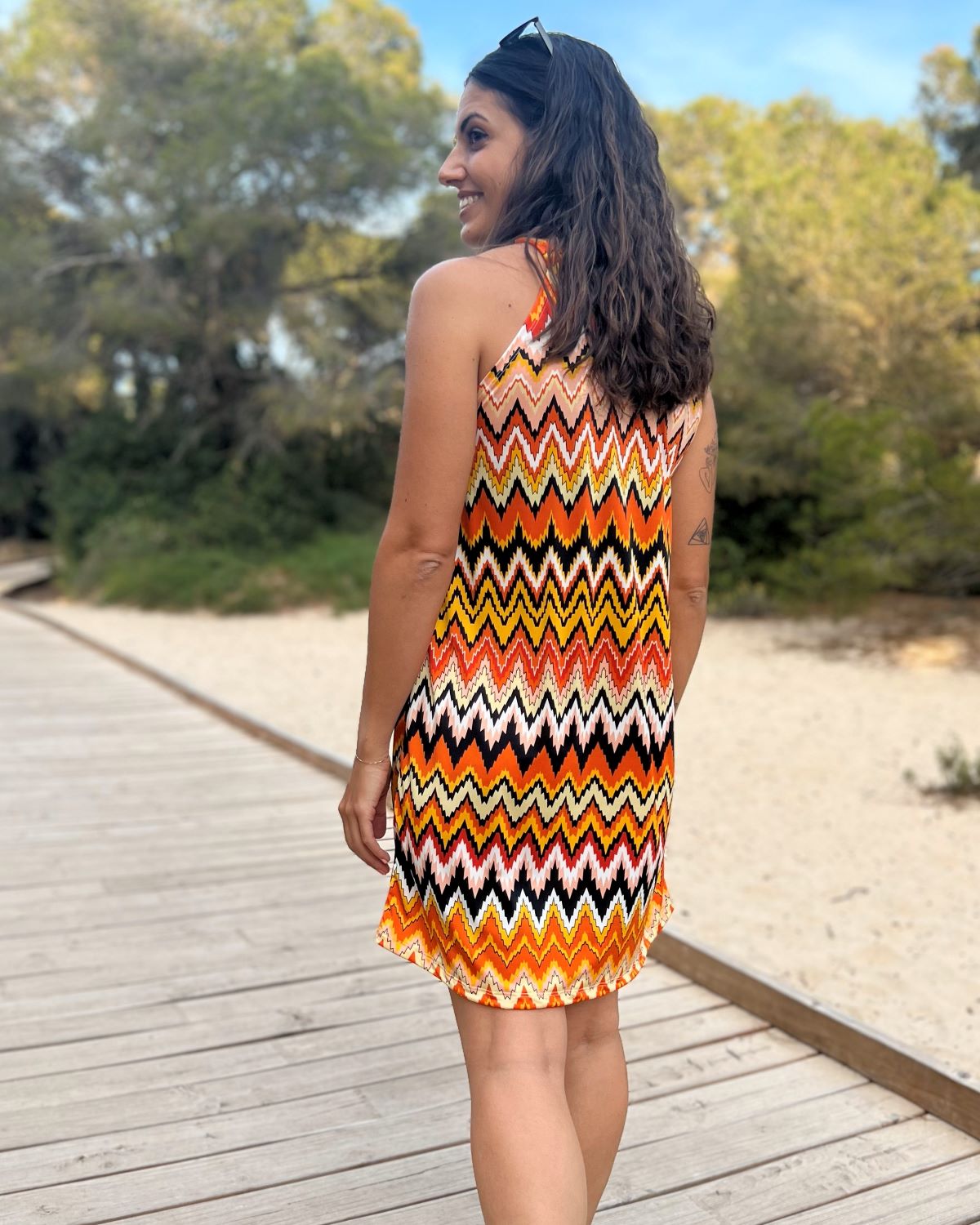 Foldable Navy Short Dress