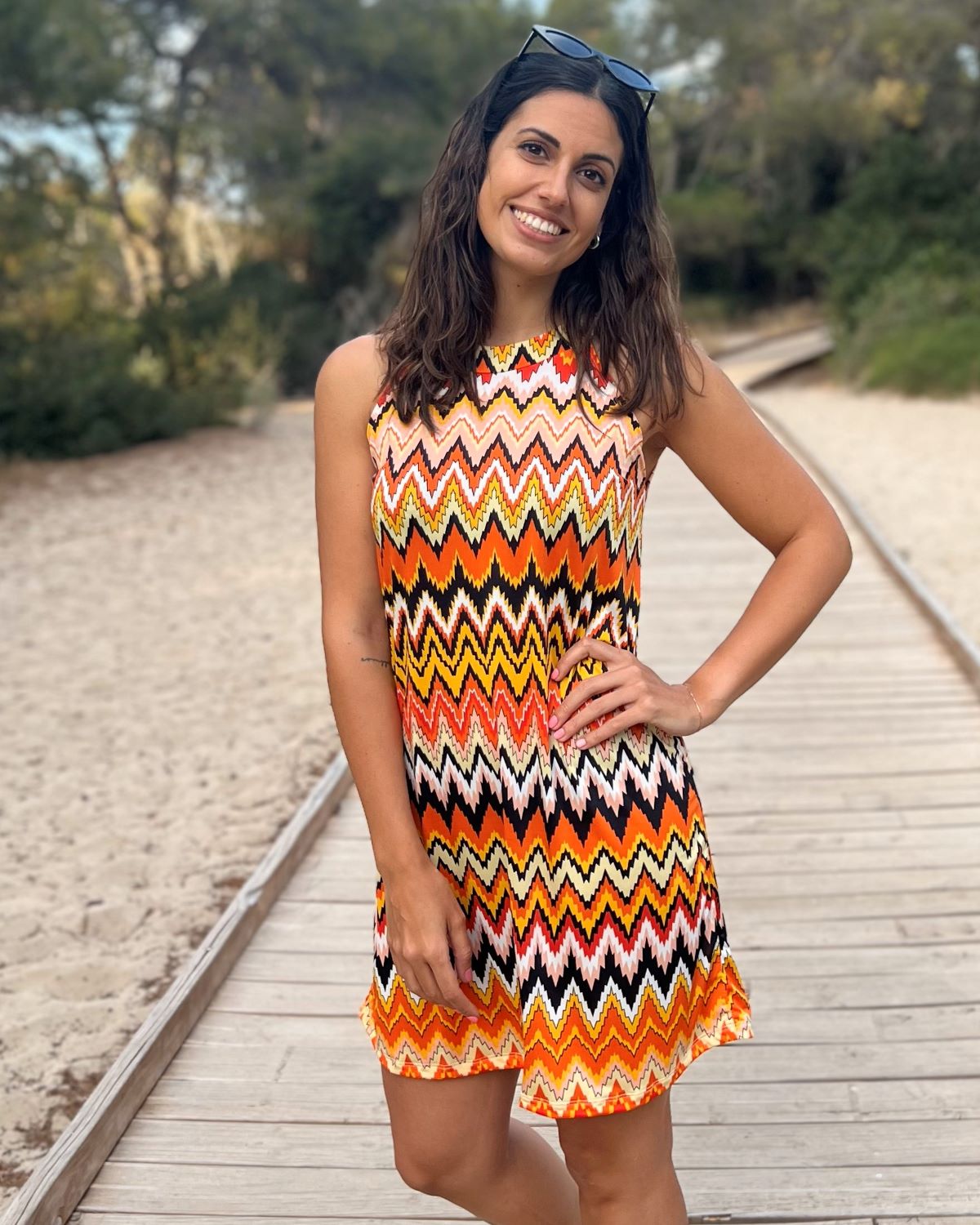 Foldable Navy Short Dress