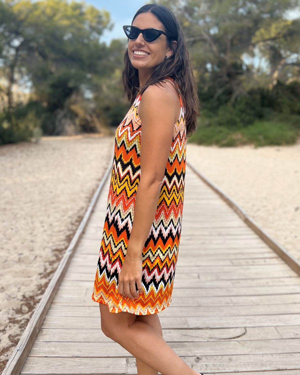 Foldable Navy Short Dress