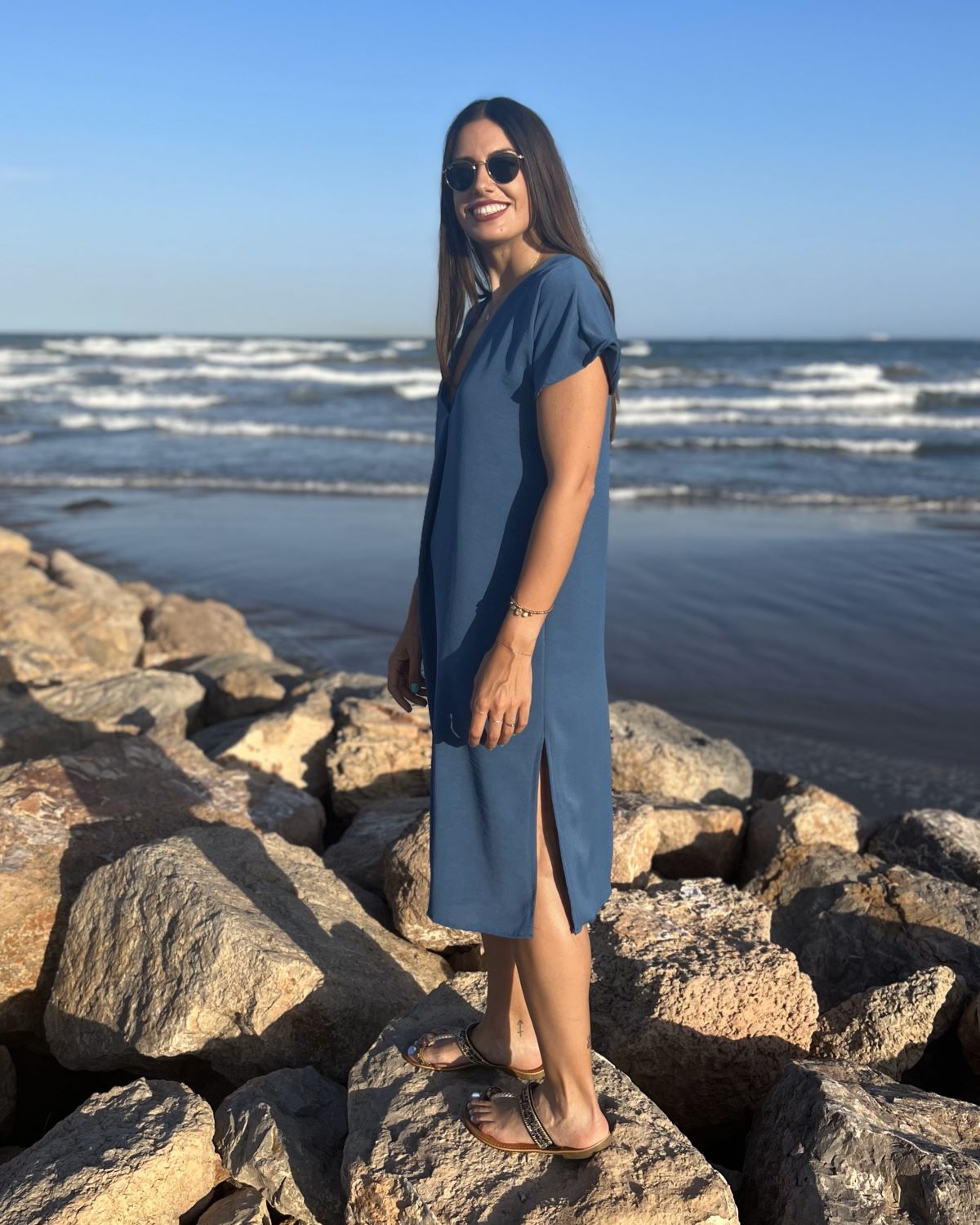 Black Foldover Maxi Dress
