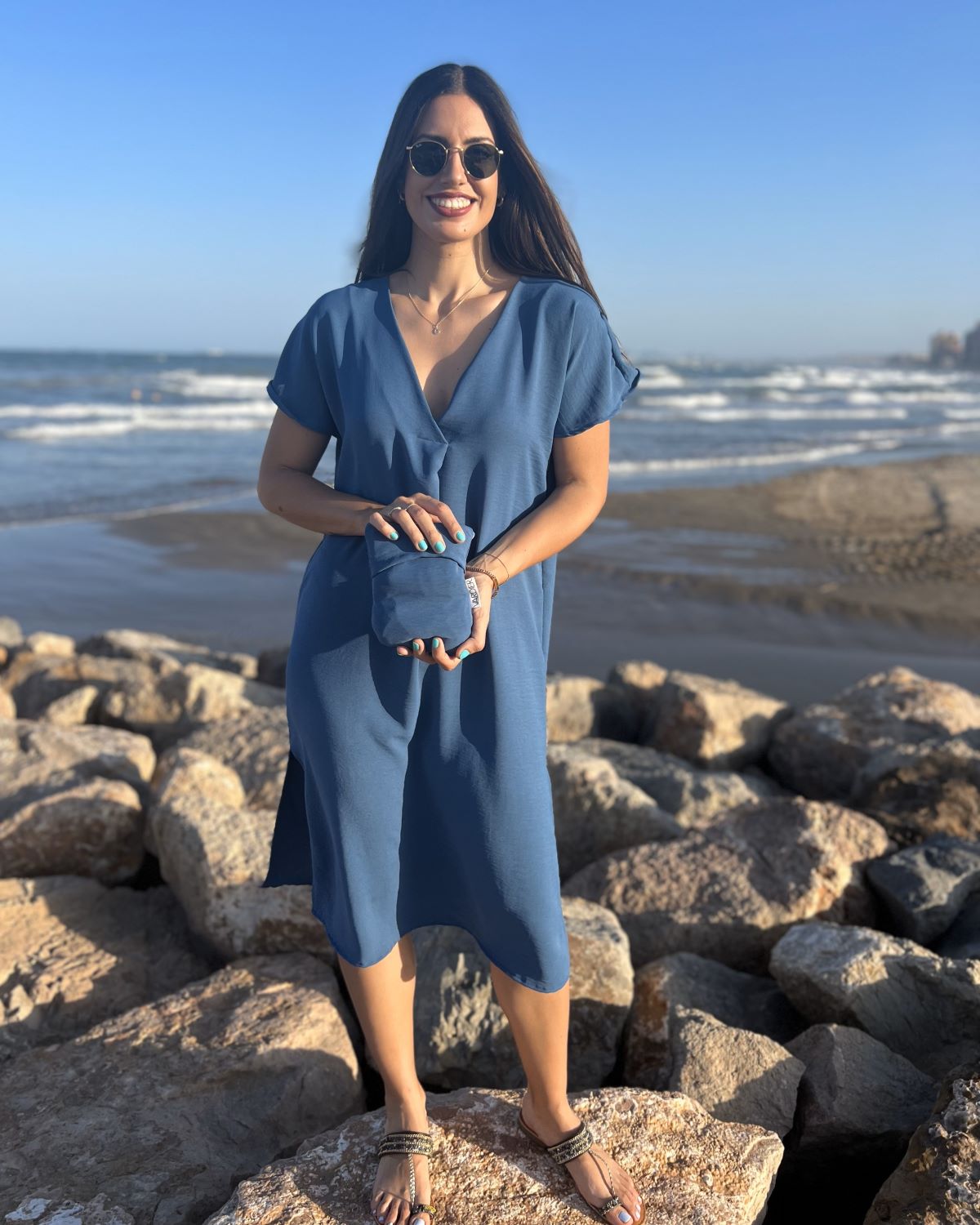 Black Foldover Maxi Dress