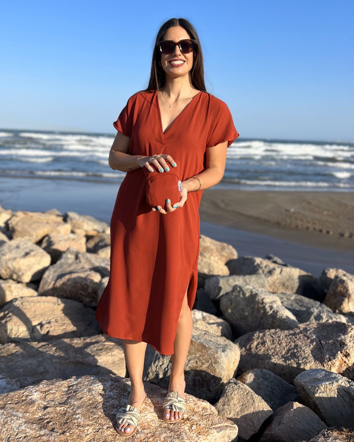 Black Foldover Maxi Dress