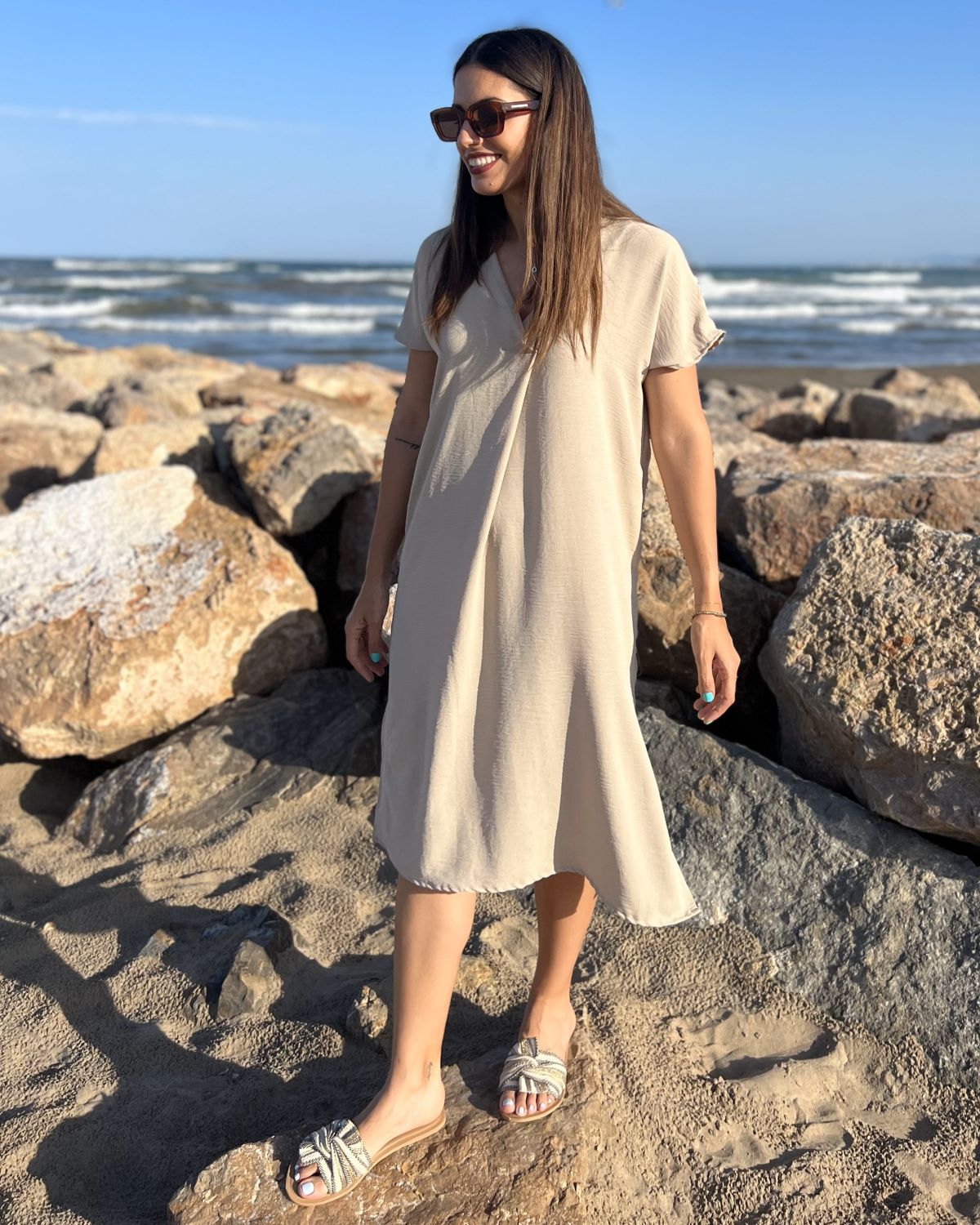 Black Foldover Maxi Dress