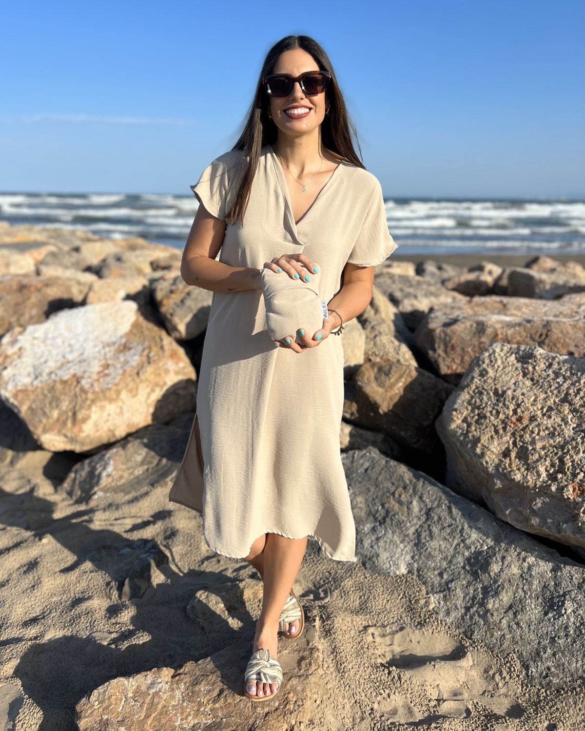 Black Foldover Maxi Dress