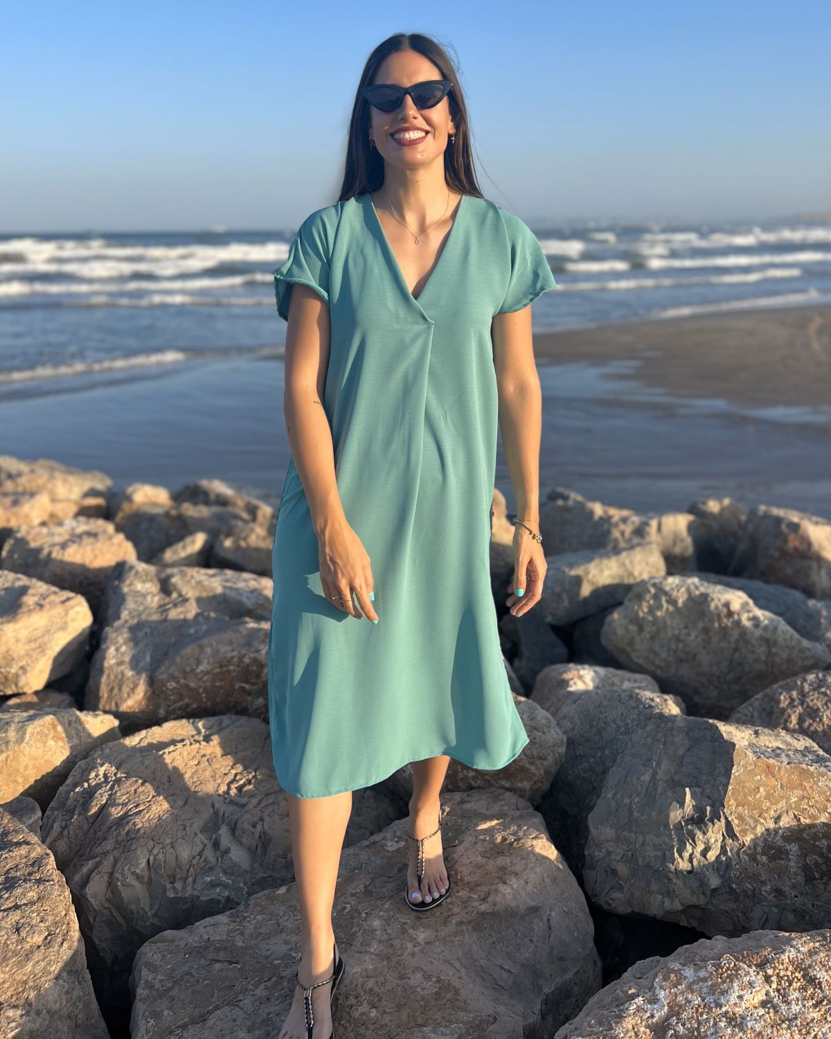 Black Foldover Maxi Dress