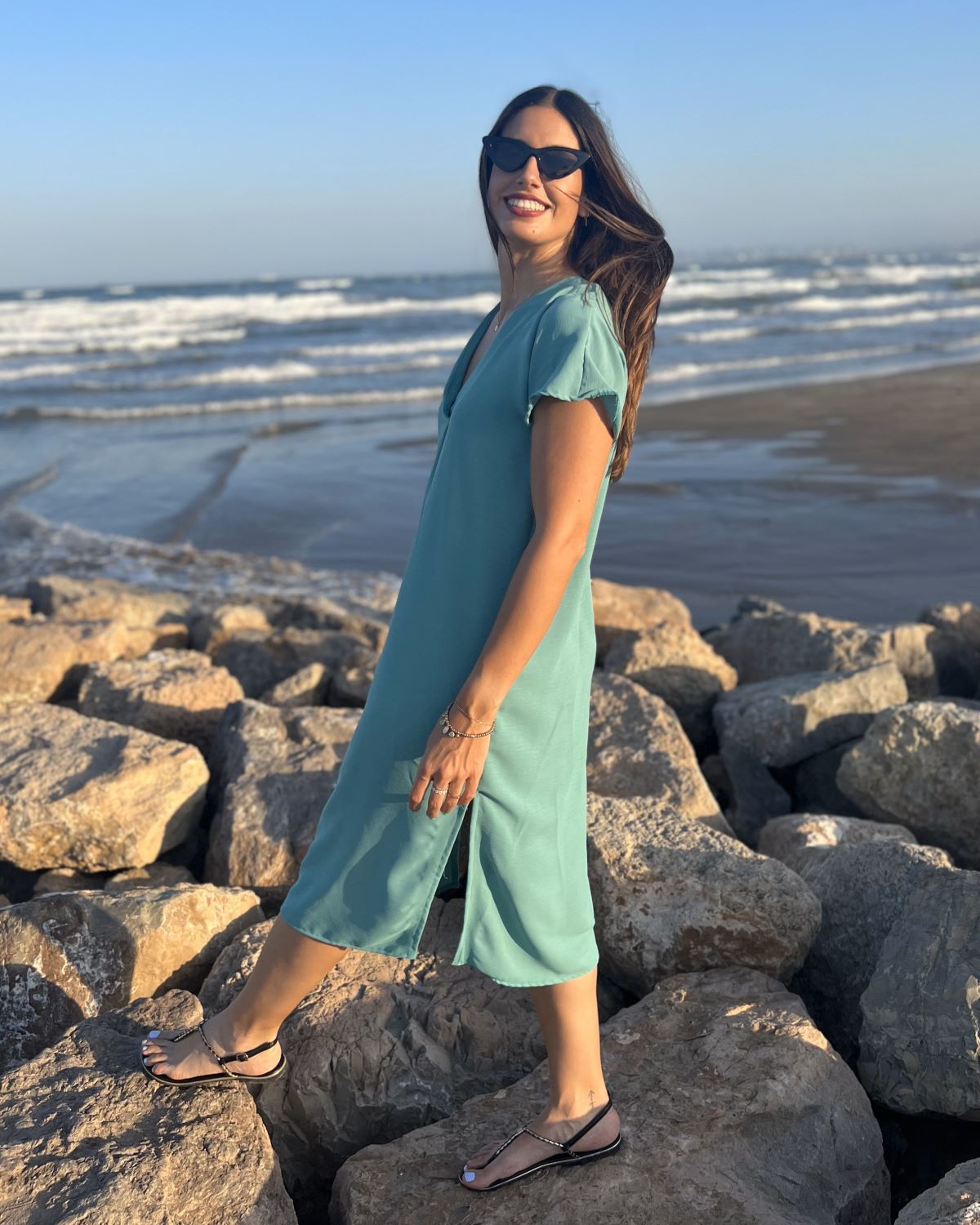 Black Foldover Maxi Dress