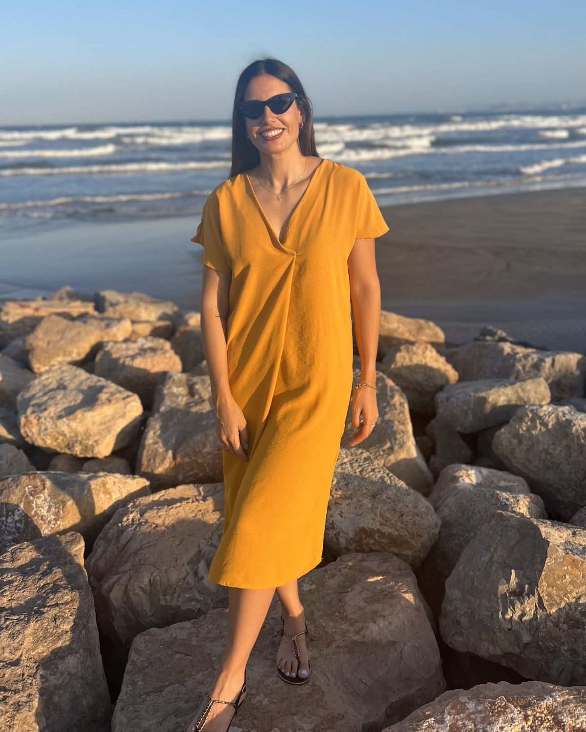 Black Foldover Maxi Dress