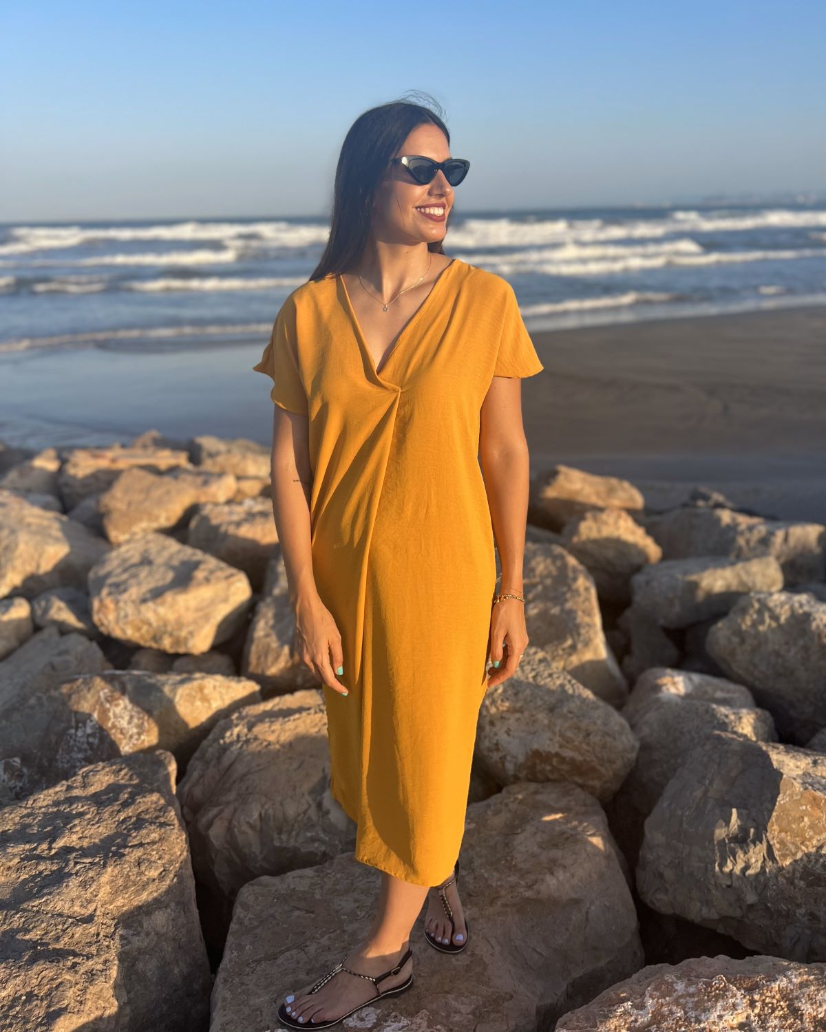 Black Foldover Maxi Dress