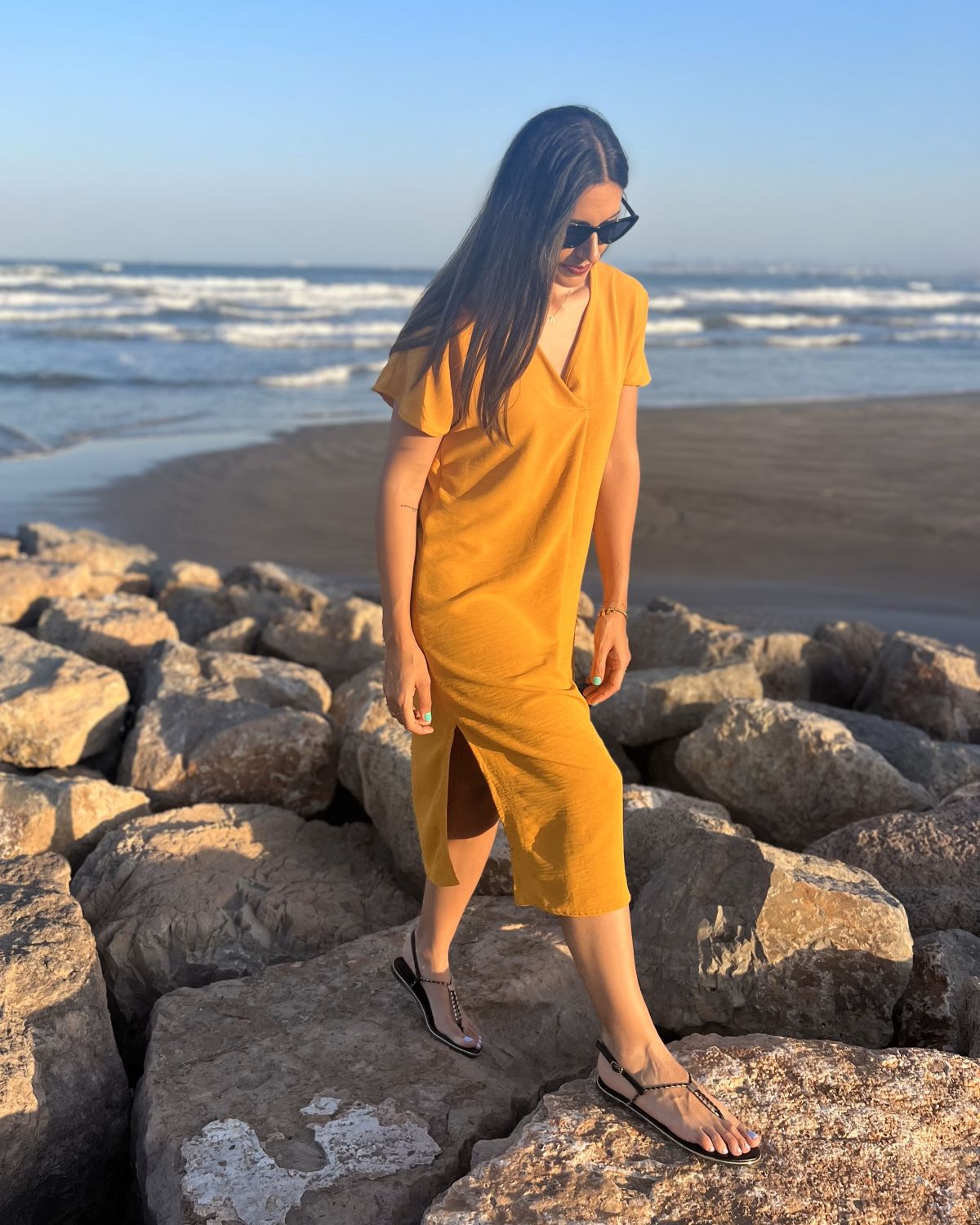 Black Foldover Maxi Dress