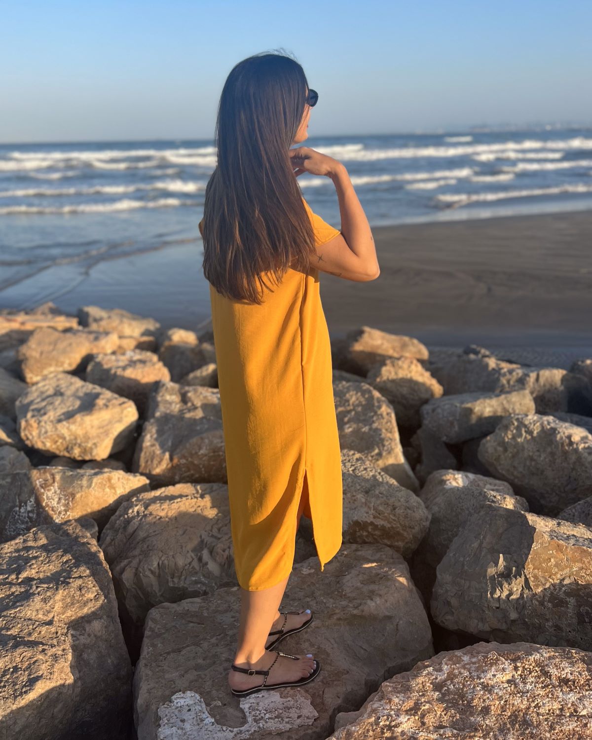 Black Foldover Maxi Dress