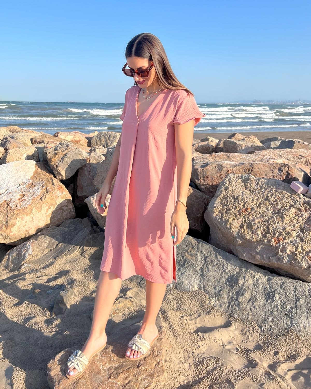 Black Foldover Maxi Dress