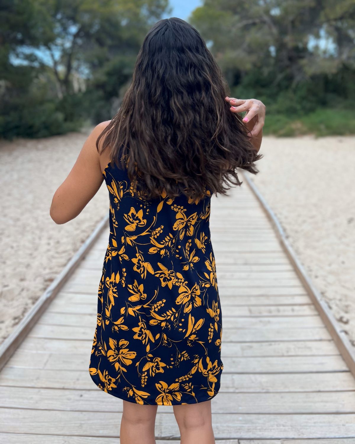 Foldable Navy Short Dress