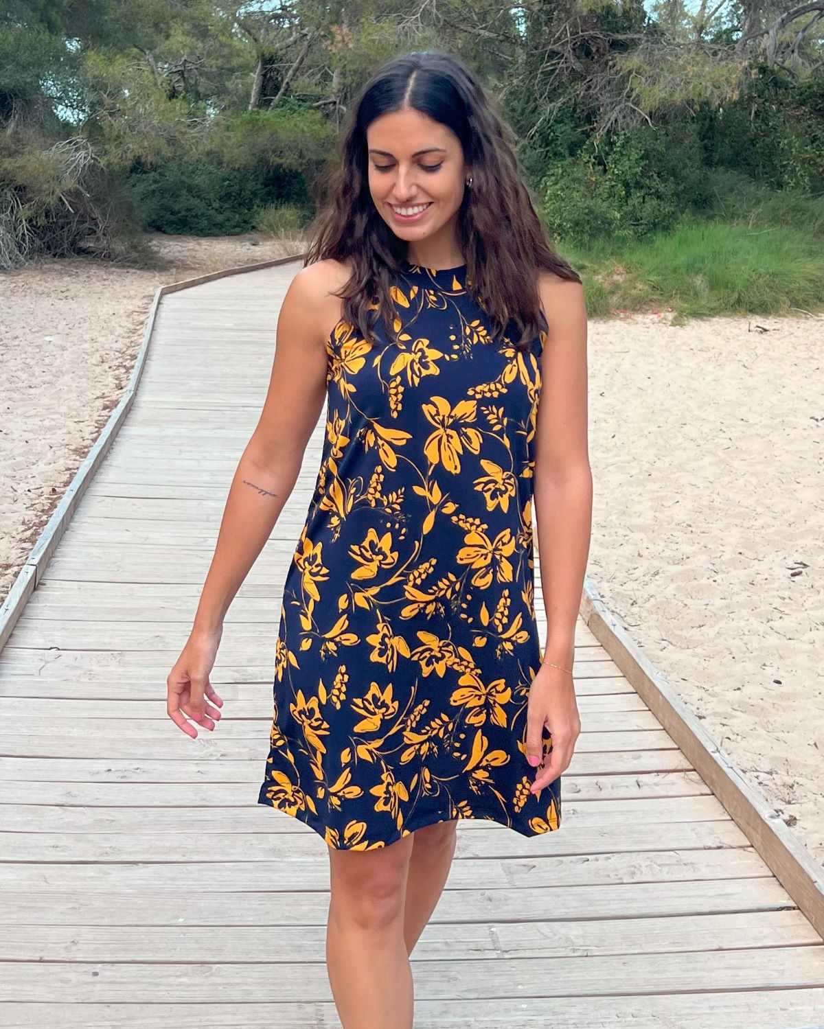 Foldable Navy Short Dress