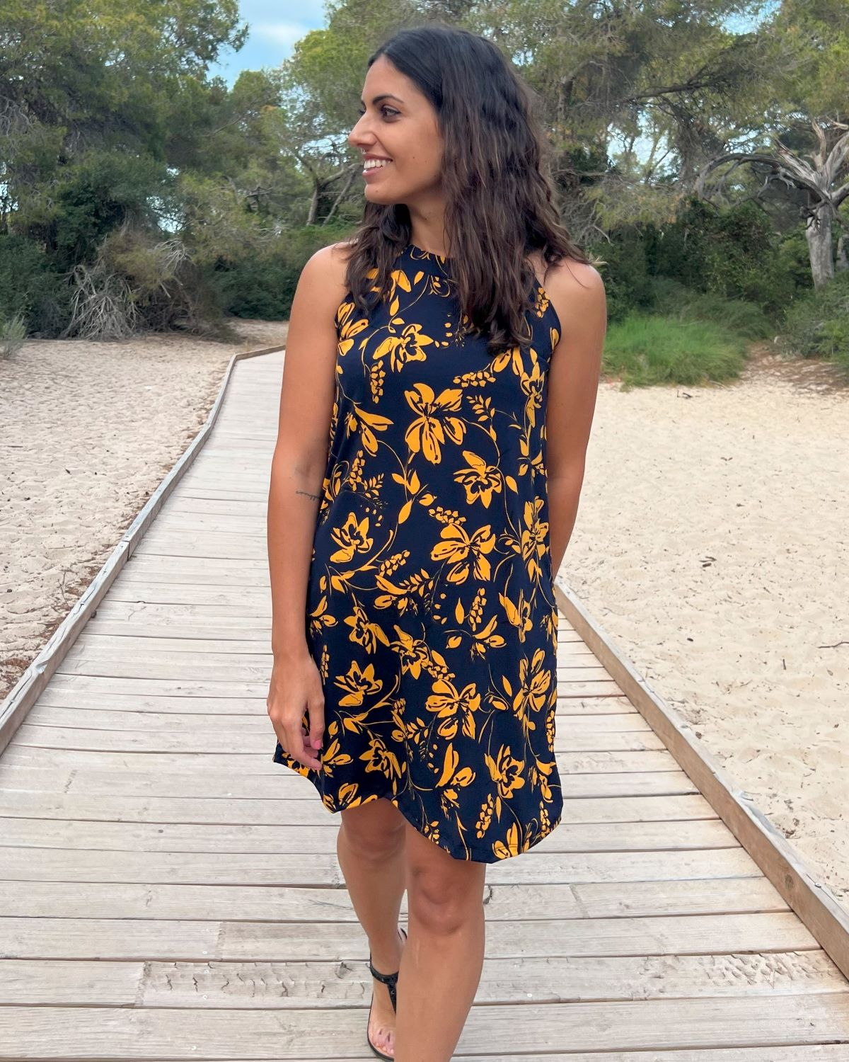 Foldable Navy Short Dress