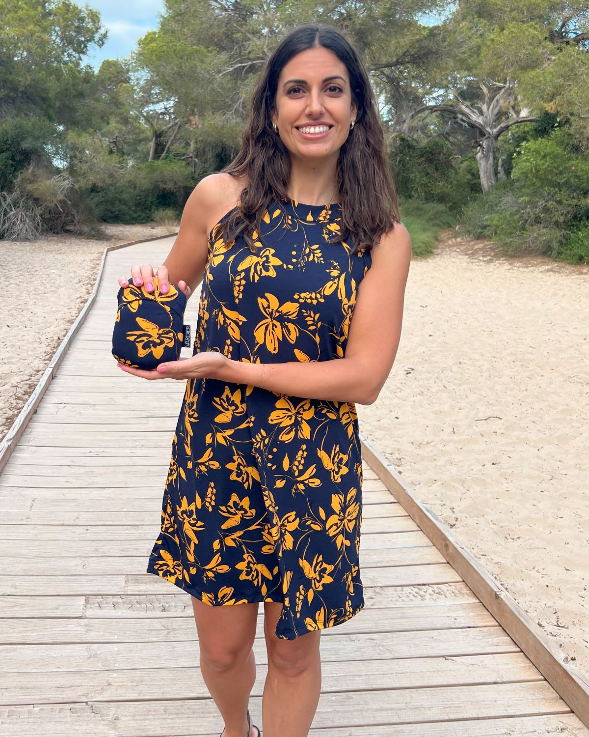 Foldable Navy Short Dress
