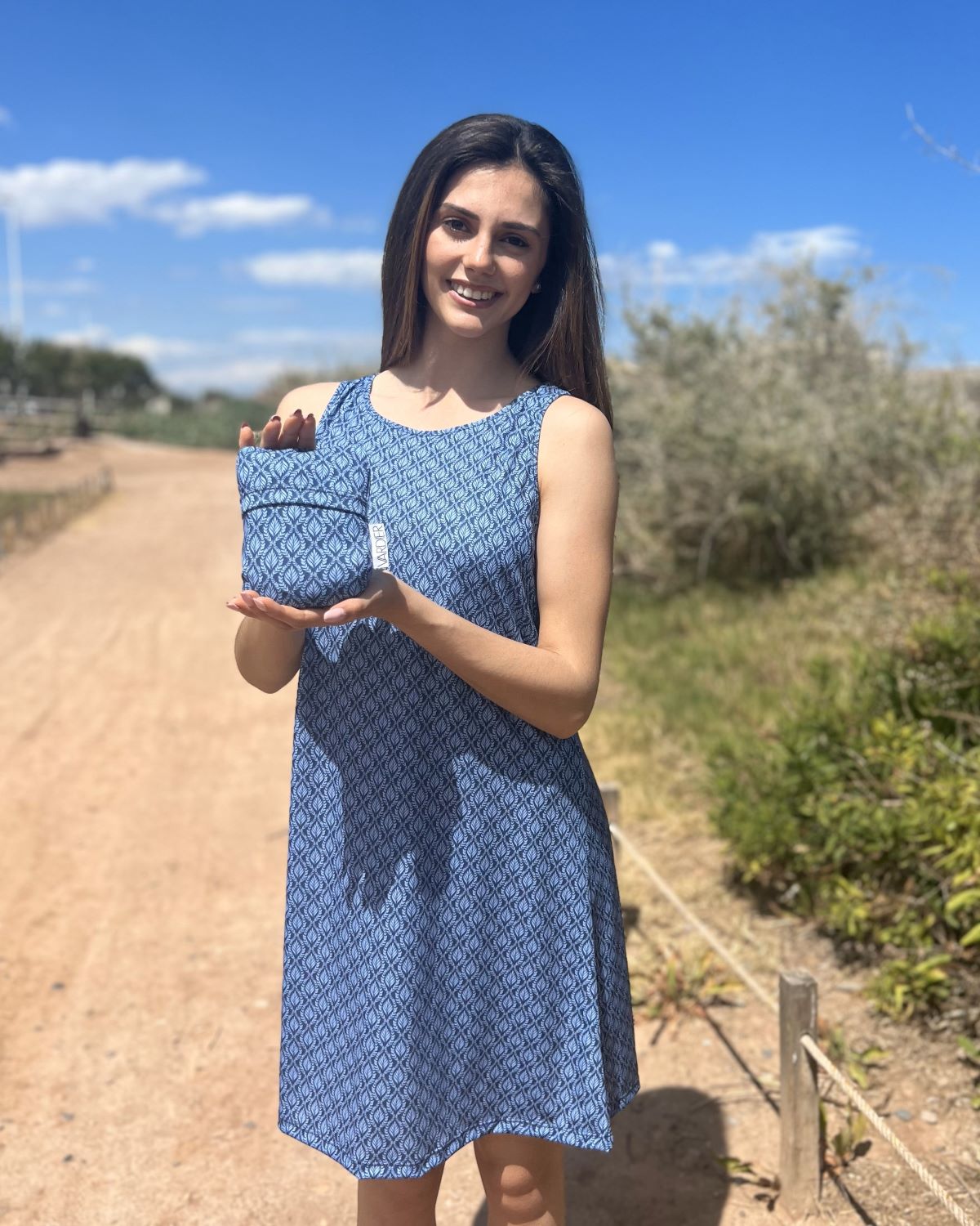 Foldable Navy Short Dress