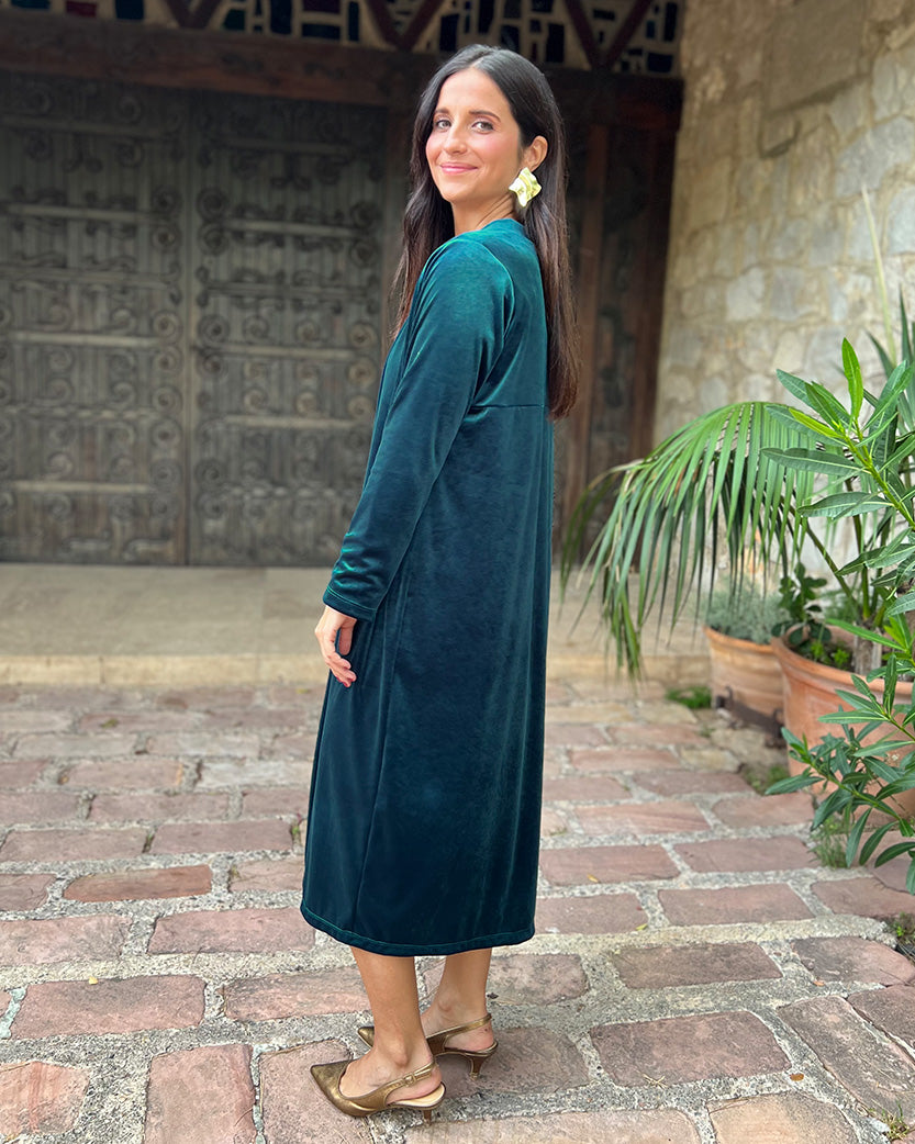 Water green velvet bag coat