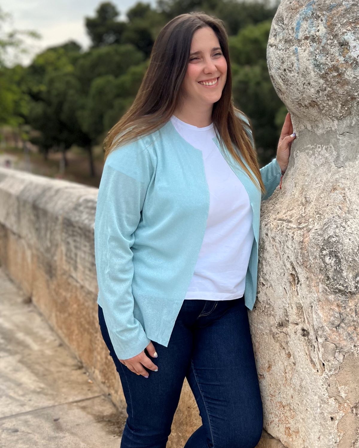 Packable mint glitter jacket