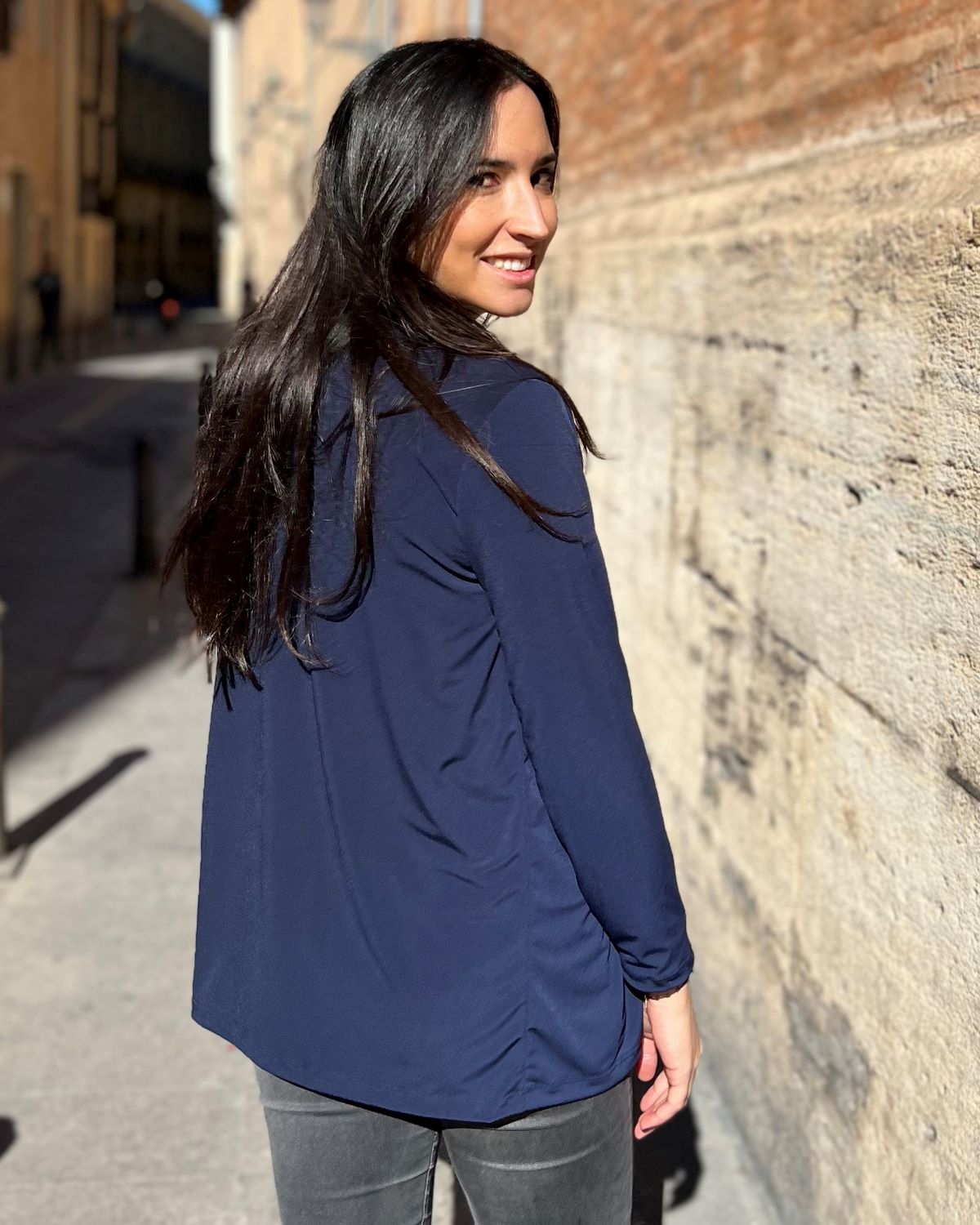 foldable navy cardigan